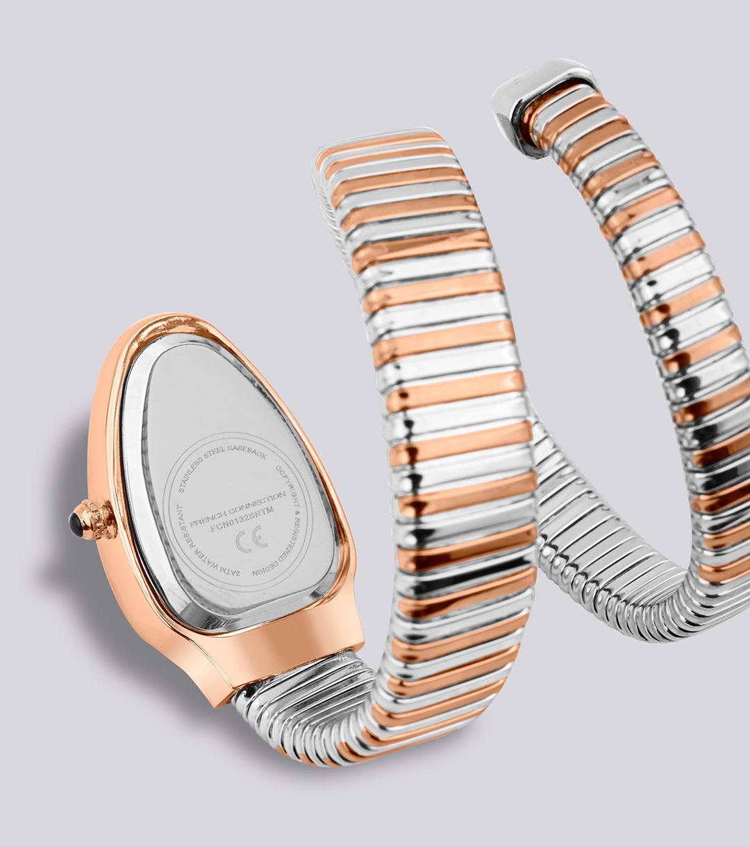 The Mystic Curve 2.0 Women’s Wrap Around Strap Analogue Watch | Silver Printed Oval Dial Trendy Watch - FCN0132SRTM