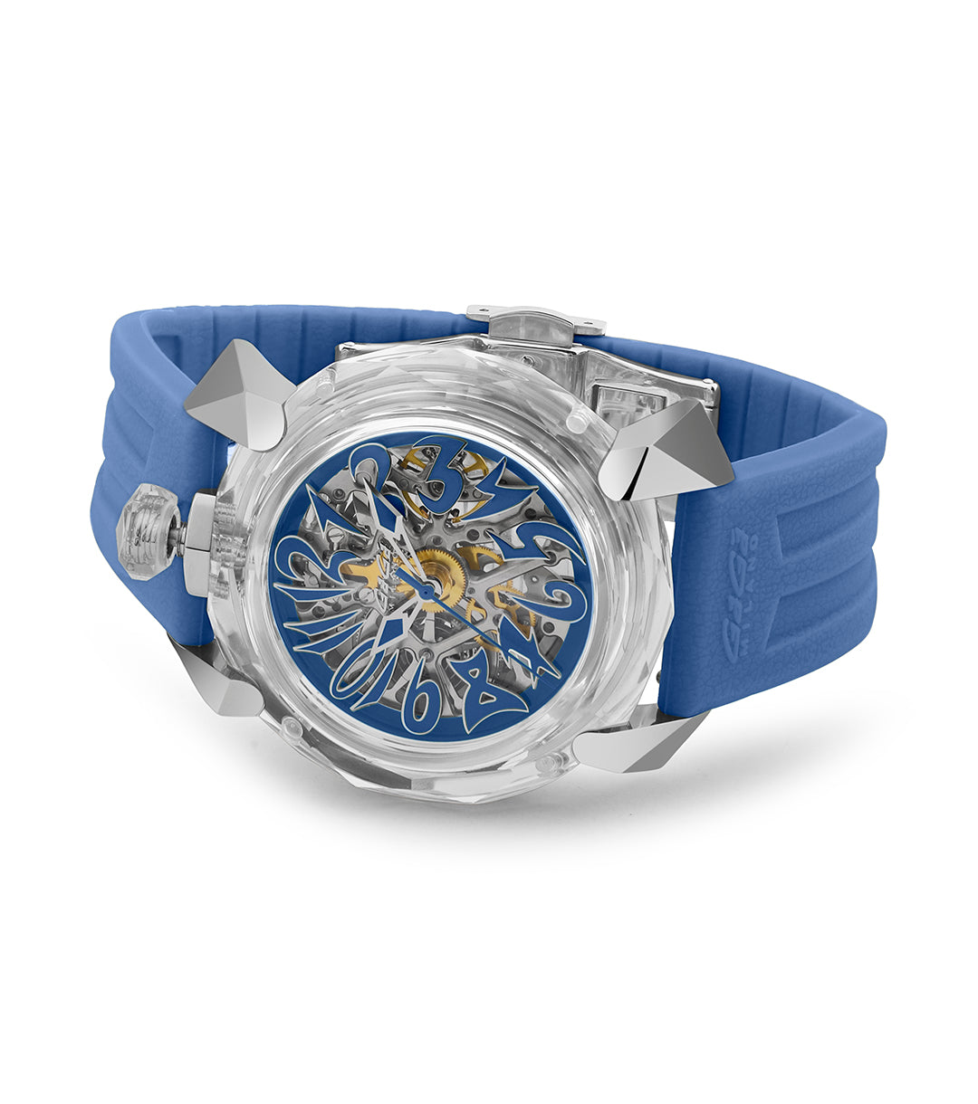 GaGà Milano Automatic Watch Blue Dial Crystal 46mm Skeleton -8060CY03SGSYBL0 watch for Unisex
