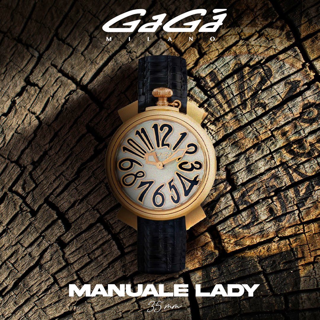 GaGà Milano White MOP Round Dial having a Rose Gold Case with a Black Fuxia Tejus Leather Strap Watch for women - 5001MN01R0LTBK0