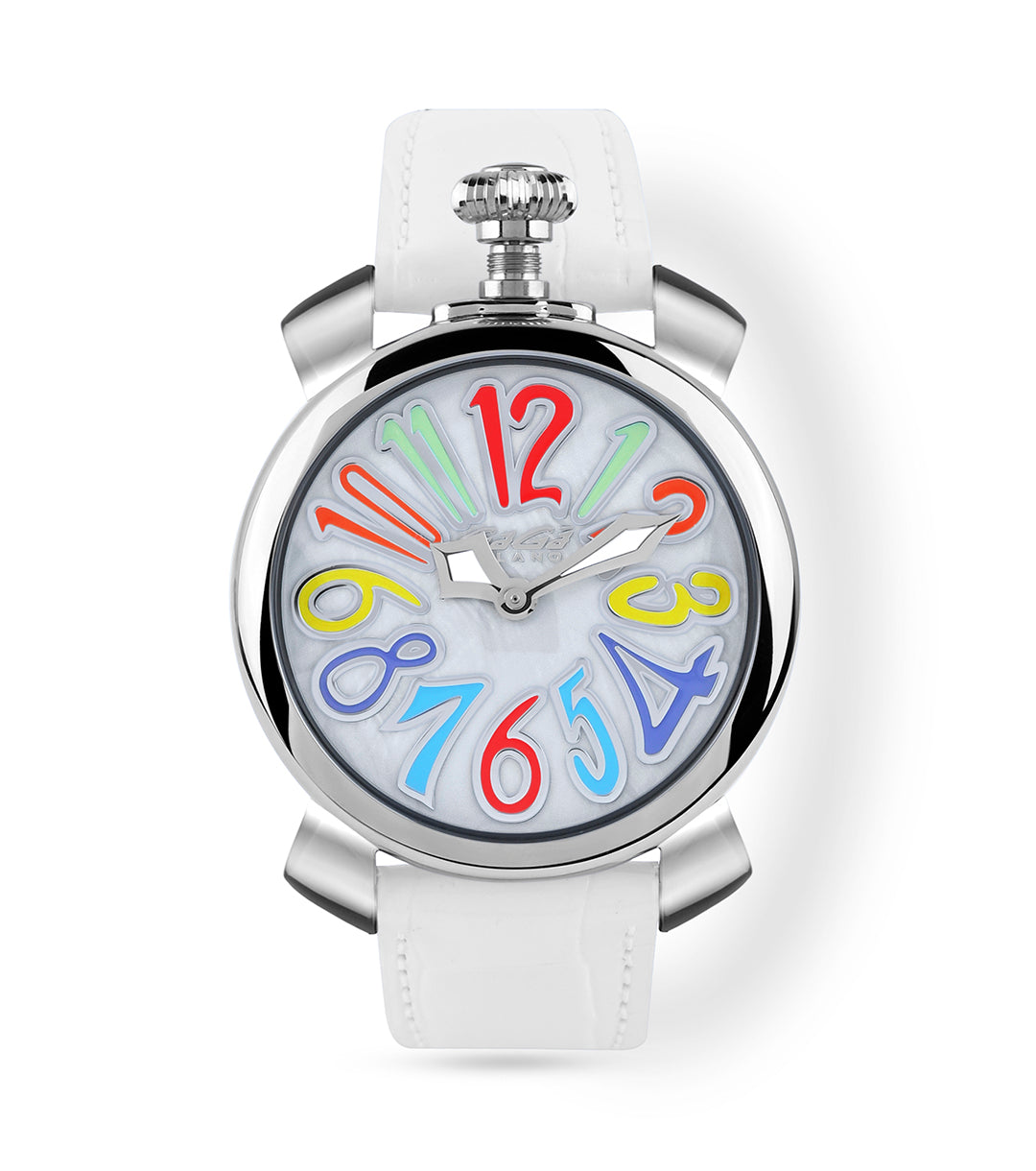 GaGà Milano Manual Winding Mechanical Watch with White Dial - 5010MN01S0LAWH0 Swiss Made watch for men