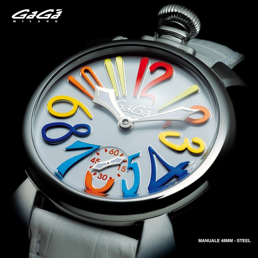 GaGà Milano Manual Winding Mechanical Watch with White Dial - 5010MN01S0LAWH0 Swiss Made watch for men