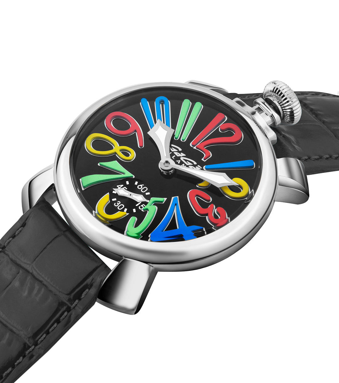 GaGà Milano Multicolor Round Black Dial Manual Winding Mechanical Classic Design Swiss Made watch for Men - 5010MN02S0LABK0