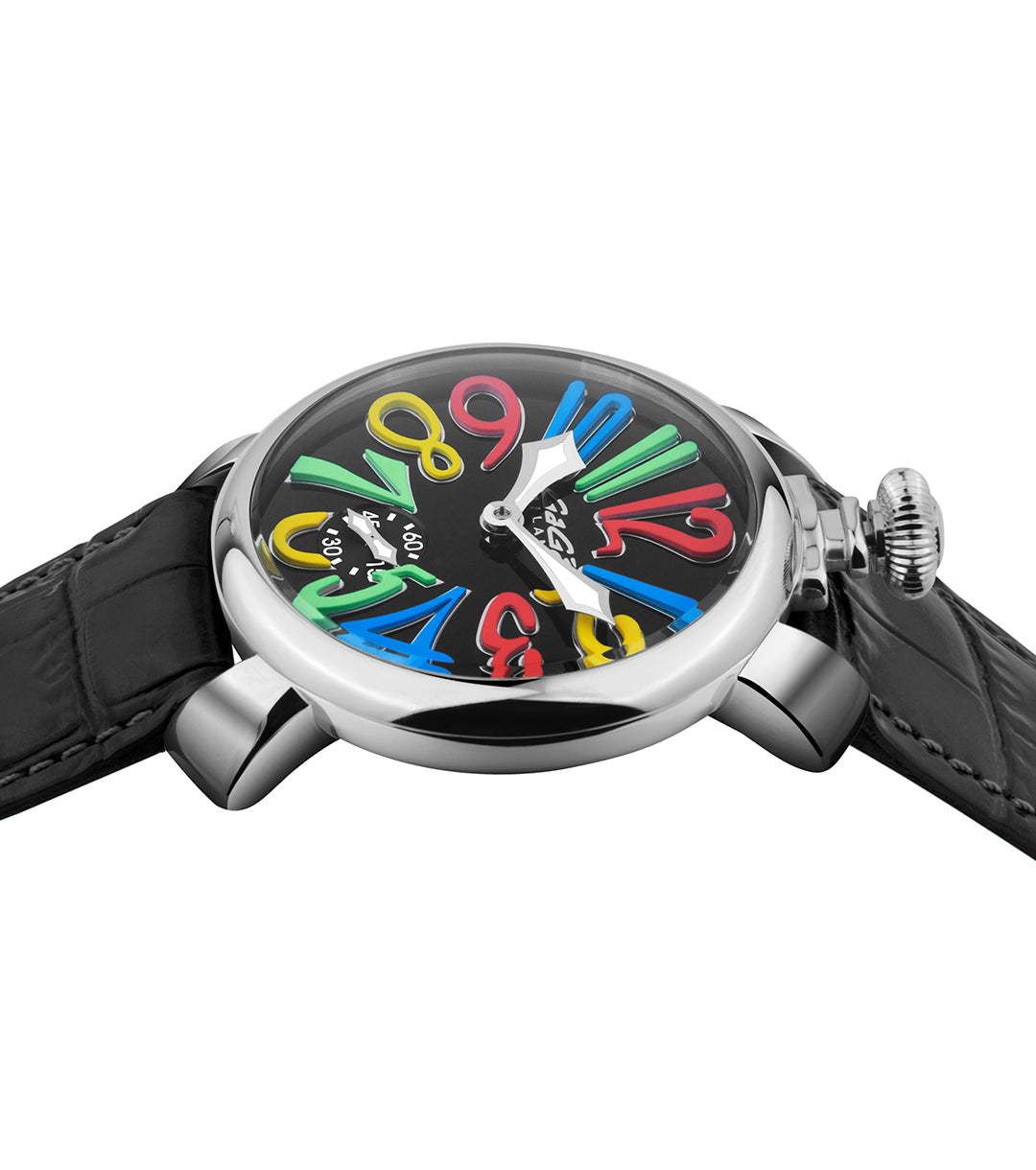 GaGà Milano Multicolor Round Black Dial Manual Winding Mechanical Classic Design Swiss Made watch for Men - 5010MN02S0LABK0