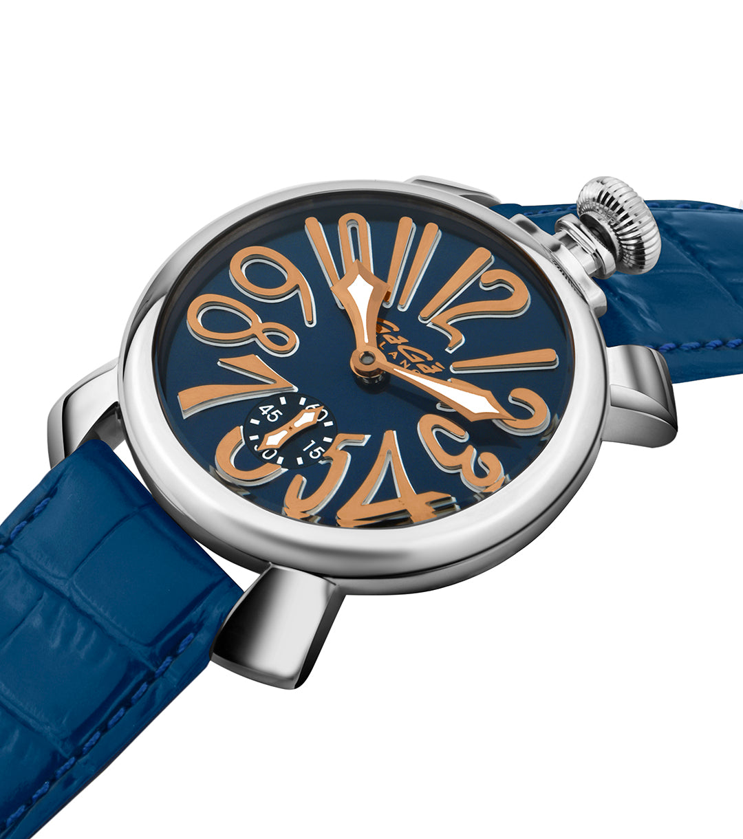 GaGà Milano Multicolor Round Blue Dial Manual Winding Mechanical Classic Design Swiss Made watch for Men - 5010MN05S0LABL0