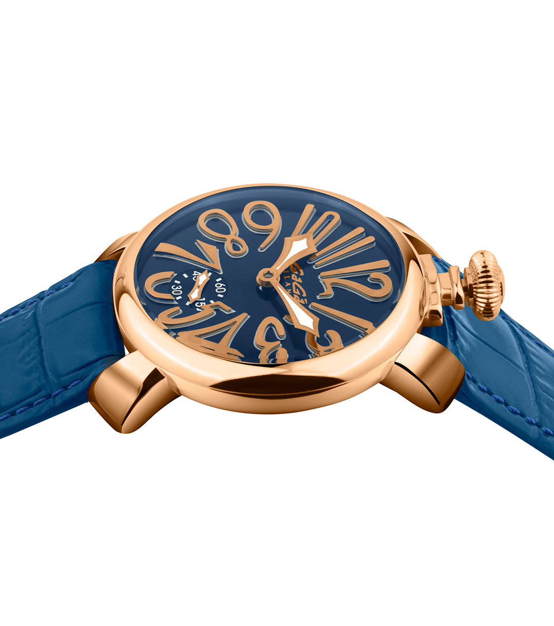 GaGà Milano Blue Round Dial Manual Winding Mechanical Classic Design Swiss Made watch for Men - 5011MN05R0LABL0