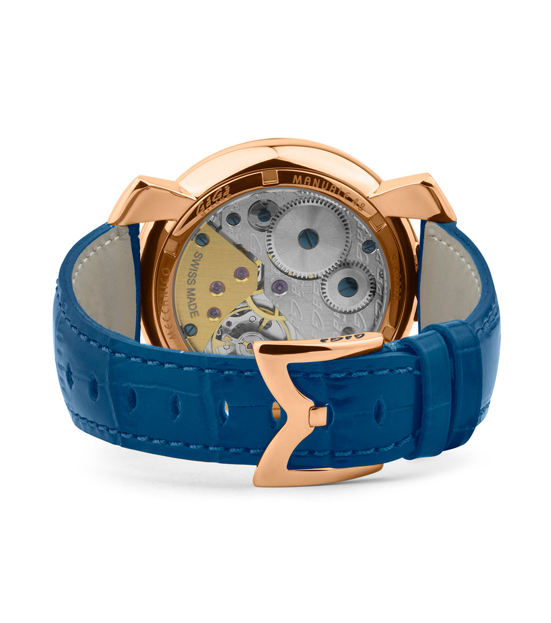 GaGà Milano Blue Round Dial Manual Winding Mechanical Classic Design Swiss Made watch for Men - 5011MN05R0LABL0