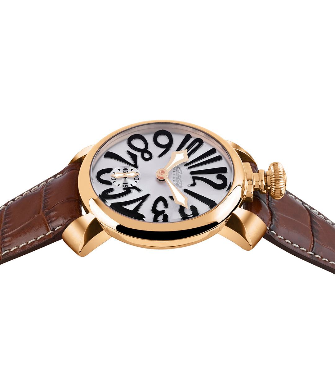 GaGà Milano White Round Dial Manual Winding Mechanical Classic Design Swiss Made watch for Men - 5011MN06R0LABN0