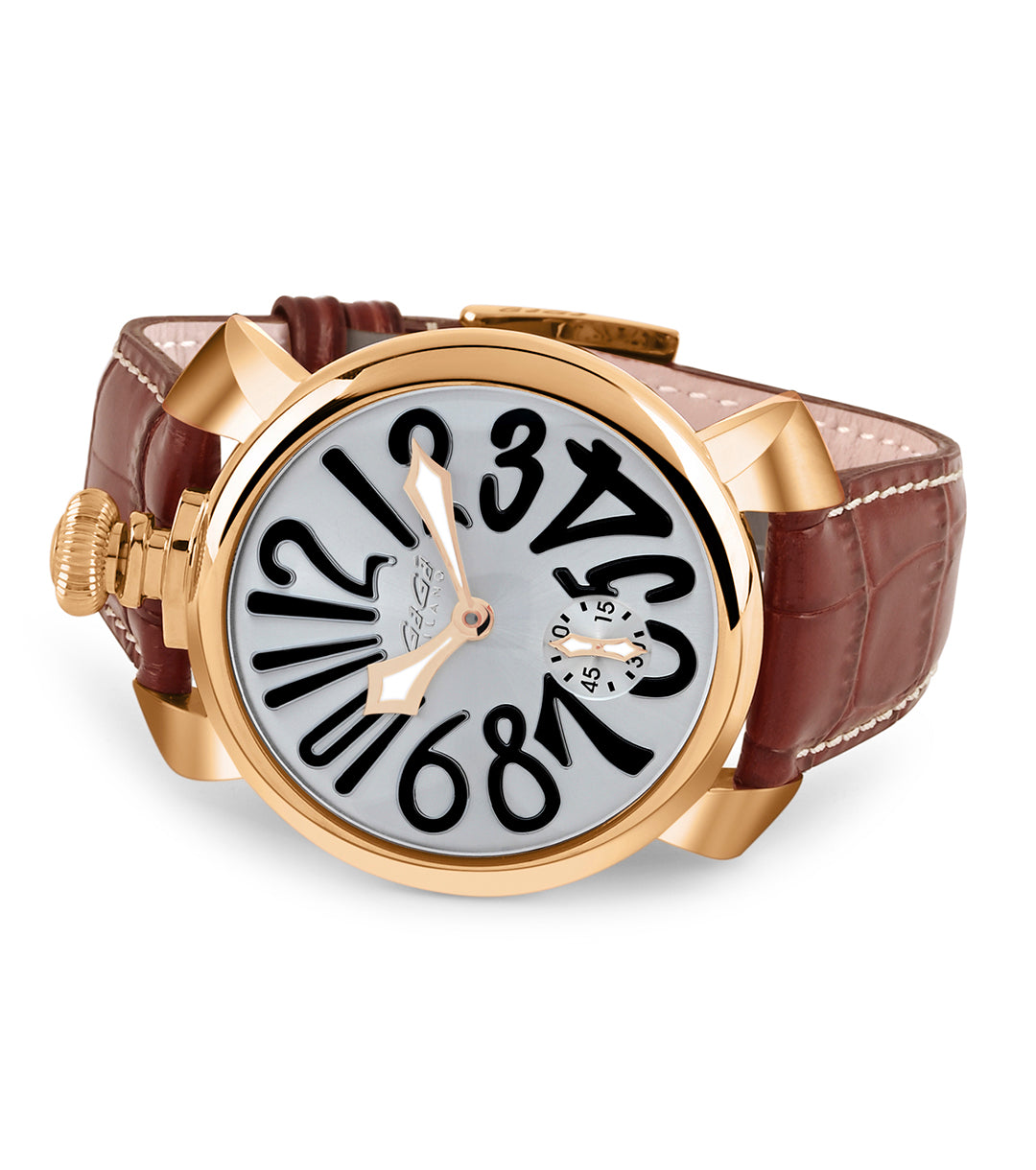 GaGà Milano White Round Dial Manual Winding Mechanical Classic Design Swiss Made watch for Men - 5011MN06R0LABN0
