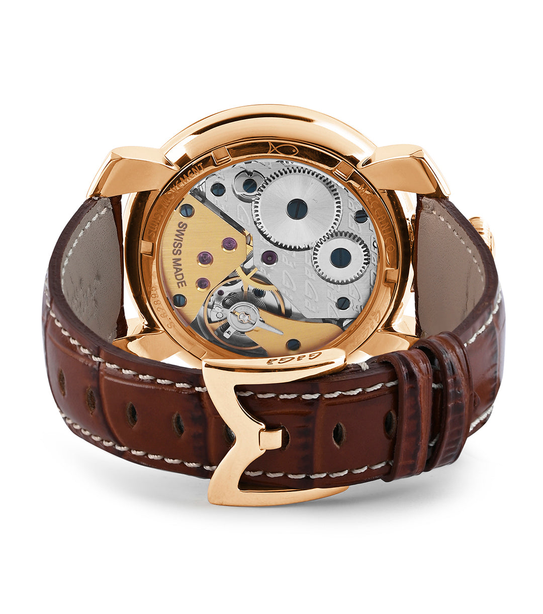 GaGà Milano White Rose Gold Dial Rose Gold Bezel Manual Winding Mechanical Classic Design Swiss Made watch for Men - 5011MN08R0LABN0
