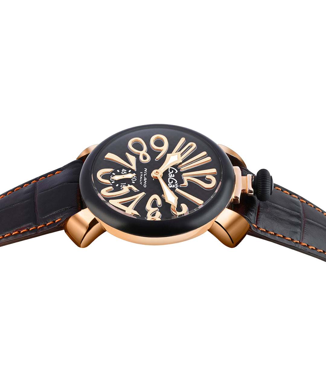 GaGà Milano Multicolor Round Black Dial Manual Winding Mechanical Classic Design Swiss Made watch for Men - 5014MN01KRLAKM0