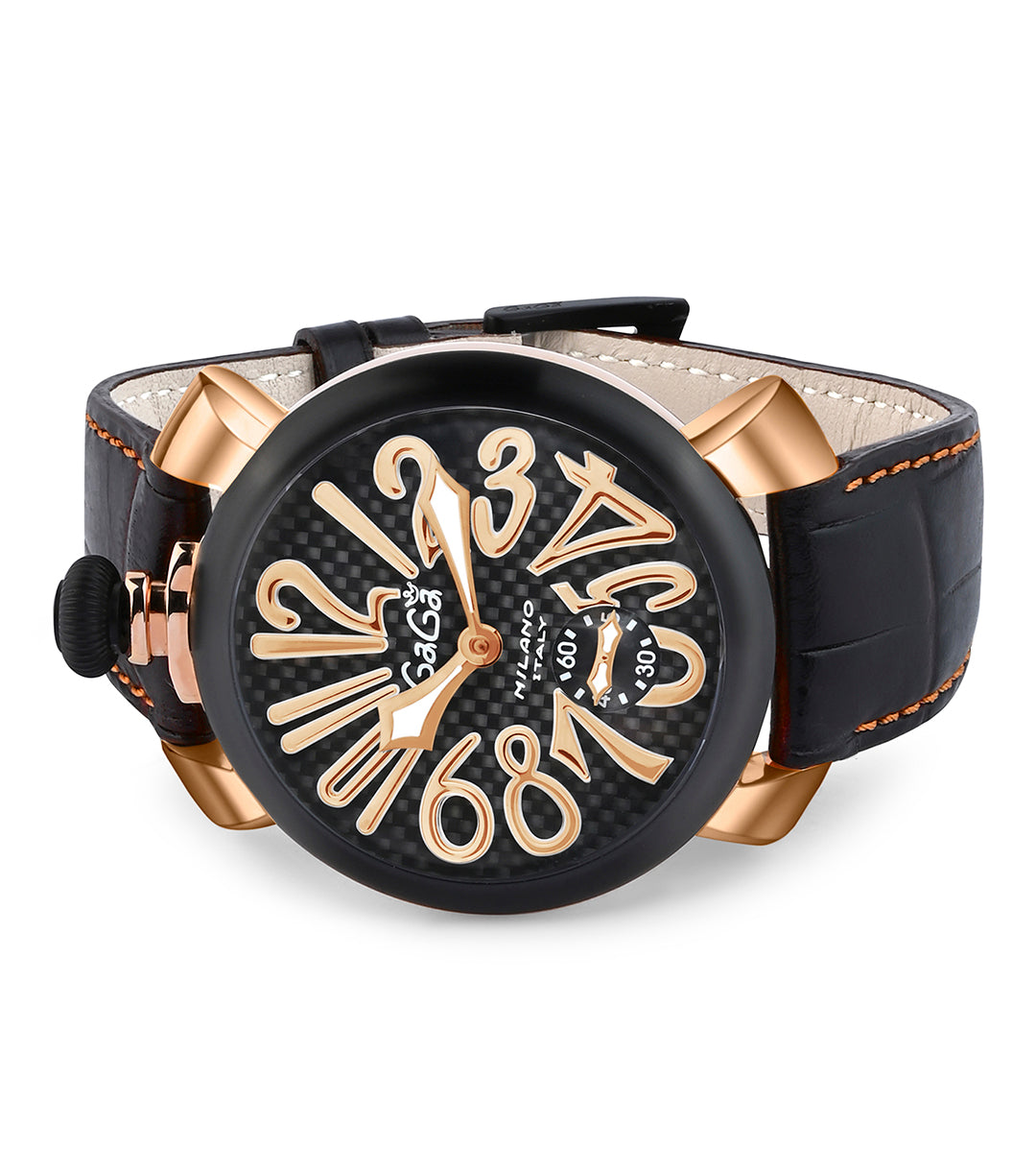 GaGà Milano Multicolor Round Black Dial Manual Winding Mechanical Classic Design Swiss Made watch for Men - 5014MN01KRLAKM0