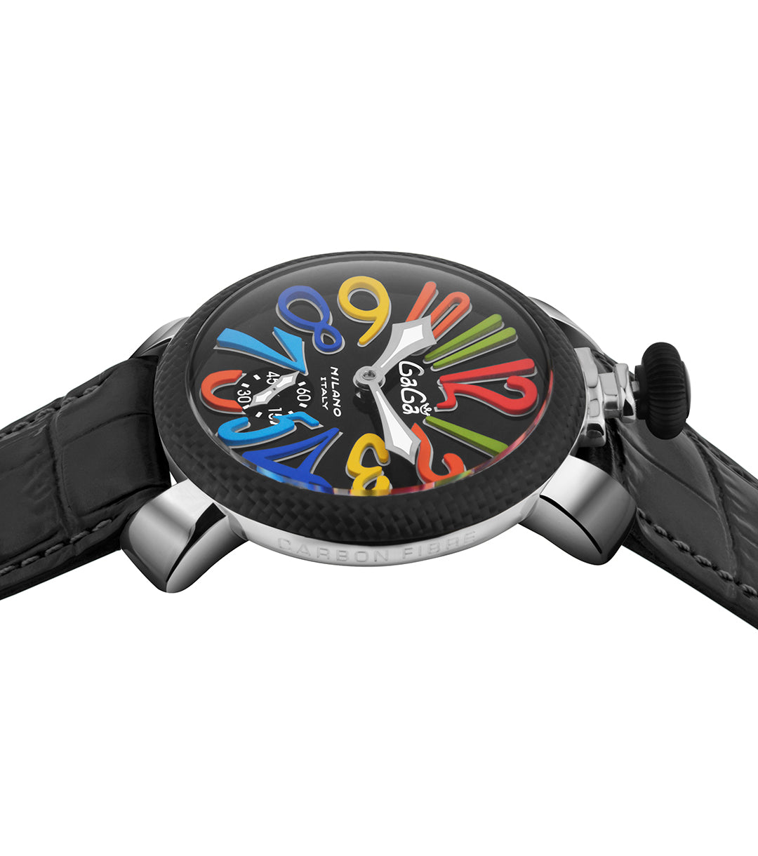 GaGà Milano Multicolor Round Black Dial Manual Winding Mechanical Classic Design Swiss Made watch for Men - 5015MN01SCLABM0