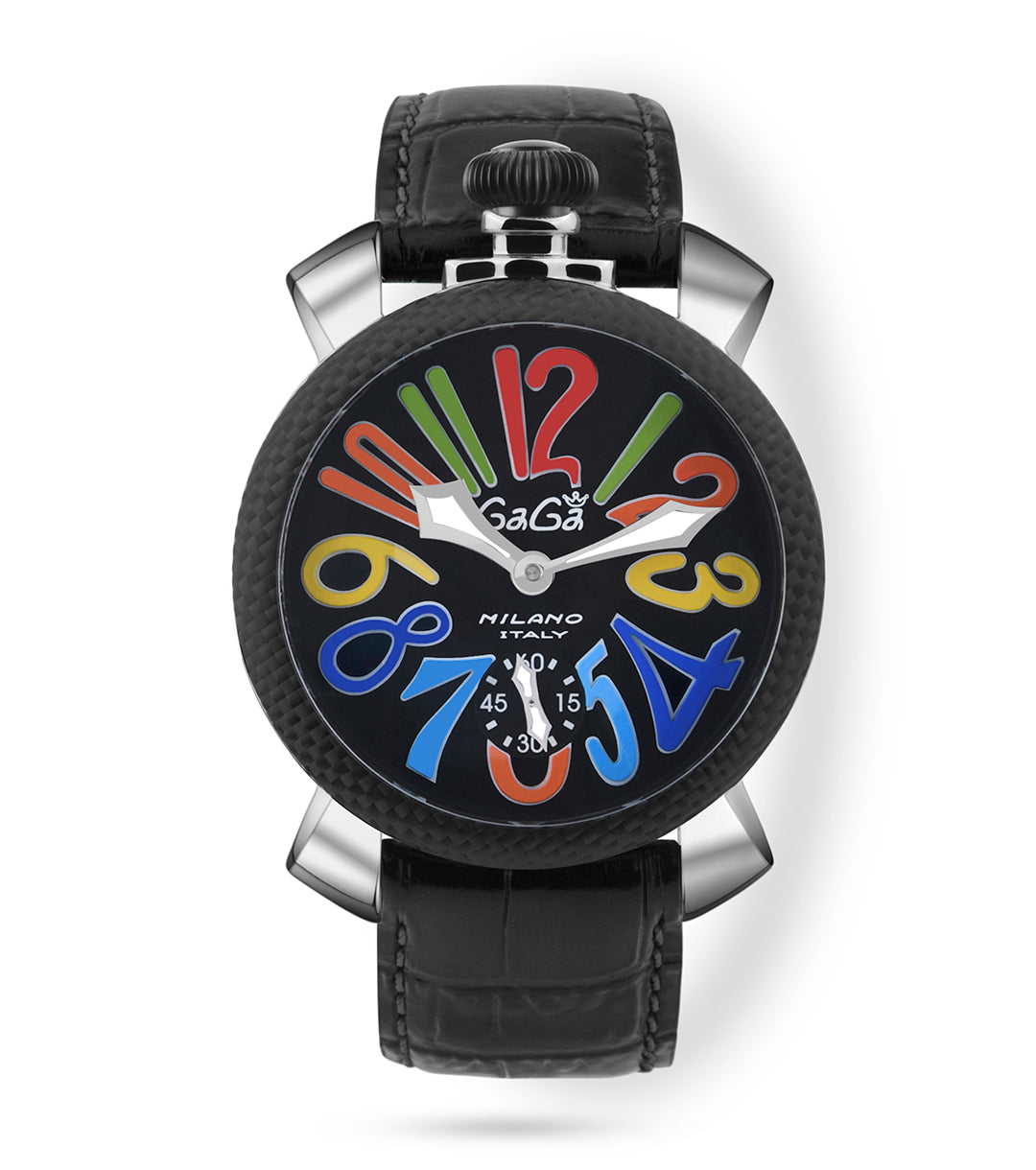 GaGà Milano Multicolor Round Black Dial Manual Winding Mechanical Classic Design Swiss Made watch for Men - 5015MN01SCLABM0