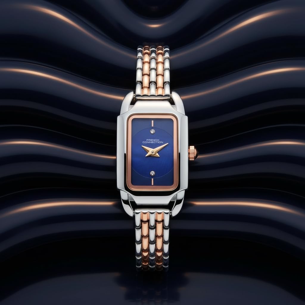 French Connection Opessence Blue Dial with Double tone Strap Womens Analog Watch | FCN0177URTM