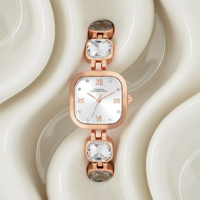 French Connection Auroraé White Dial with Rose Gold Strap Womens Analog Watch | FCN0178SRGM