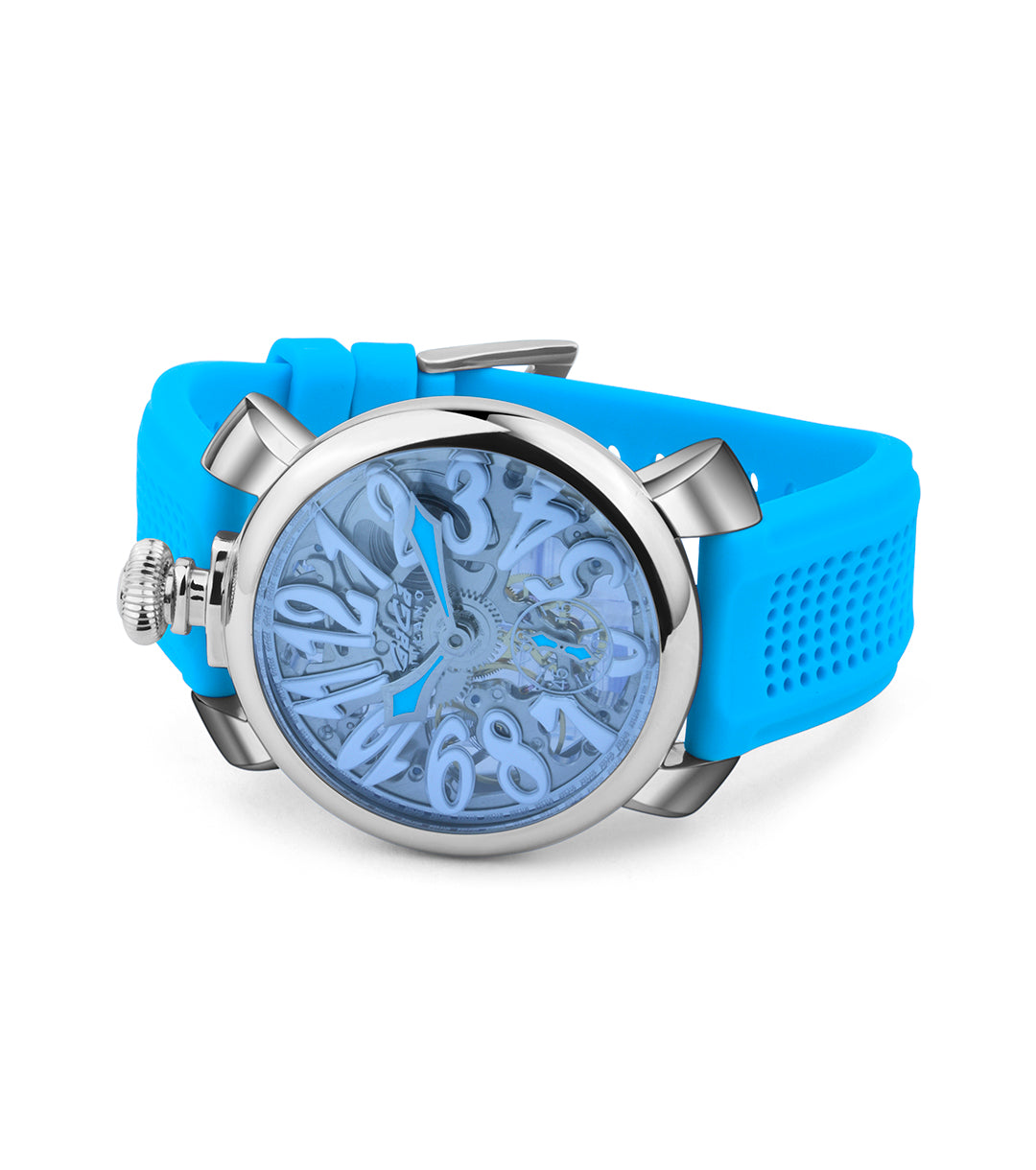 GaGà Milano Blue Round Skeleton Dial Manual Winding Mechanical Classic Design Swiss Made watch for Men - 5310CG02K0SYLB0