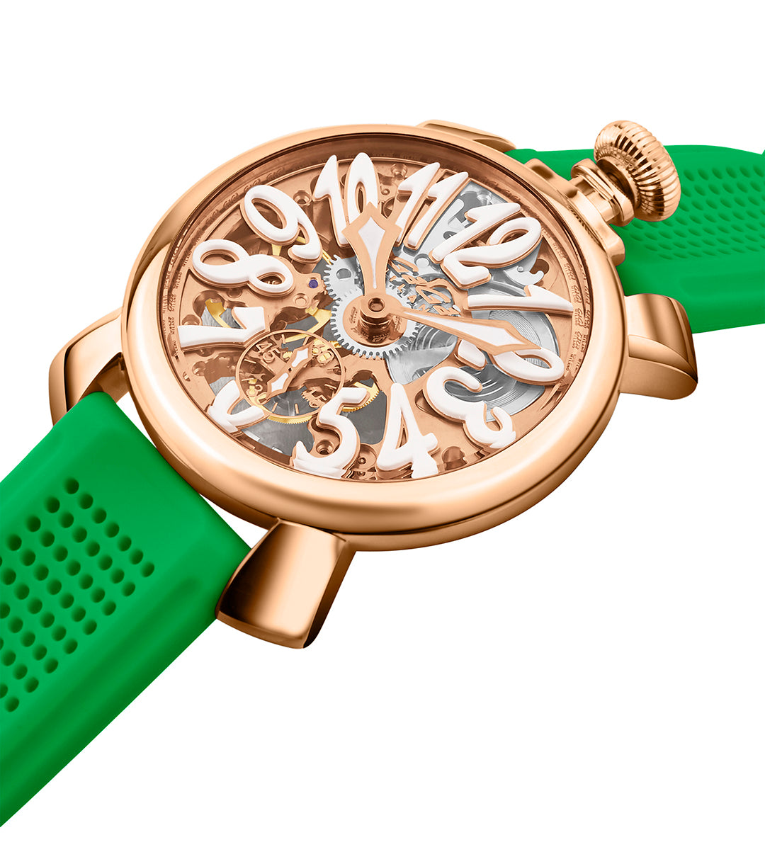 GaGà Milano Green Round Skeleton Dial Manual Winding Mechanical Classic Design Swiss Made watch for Unisex - 5311CG02R0SYGR0