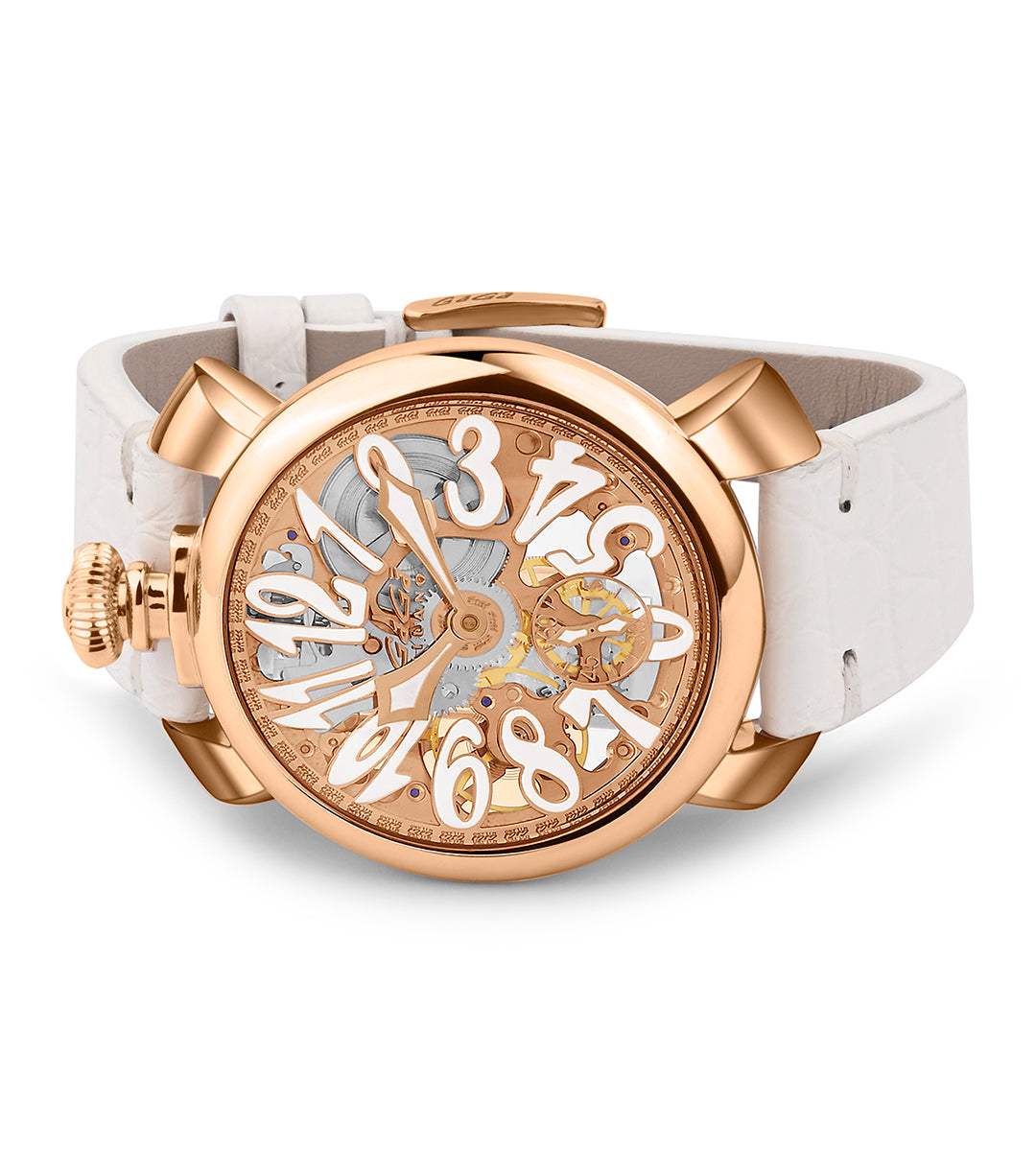 GaGà Milano 48mm Swiss Made watch White Skeleton Dial Manual Winding Mechanical Unisex watch - 5311SK01R0AVWM0