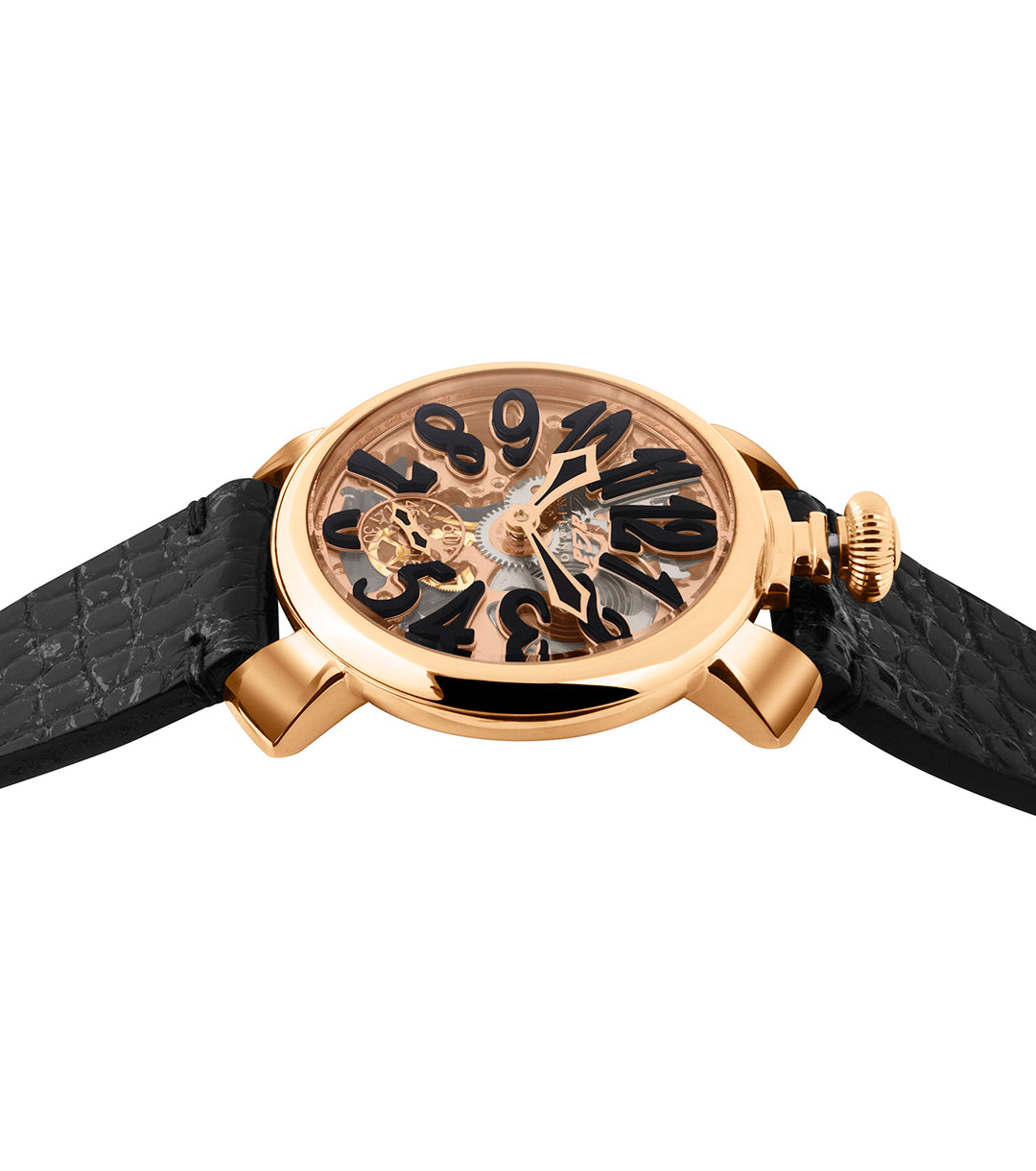 GaGà Milano 48mm Swiss Made watch Black Skeleton Dial Manual Winding Mechanical Unisex watch - 5311SK02R0AVBK0