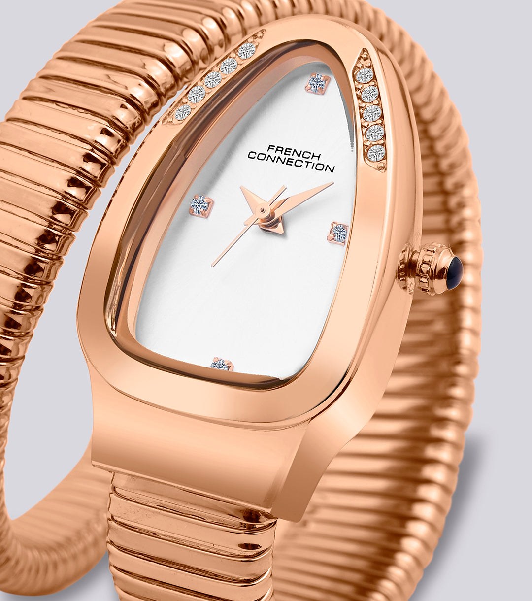 The Mystic Curve 2.0 Women’s Wrap Around Strap Analogue Watch | Silver Patterned Oval Dial Trendy Watch - FCN0132SRGM