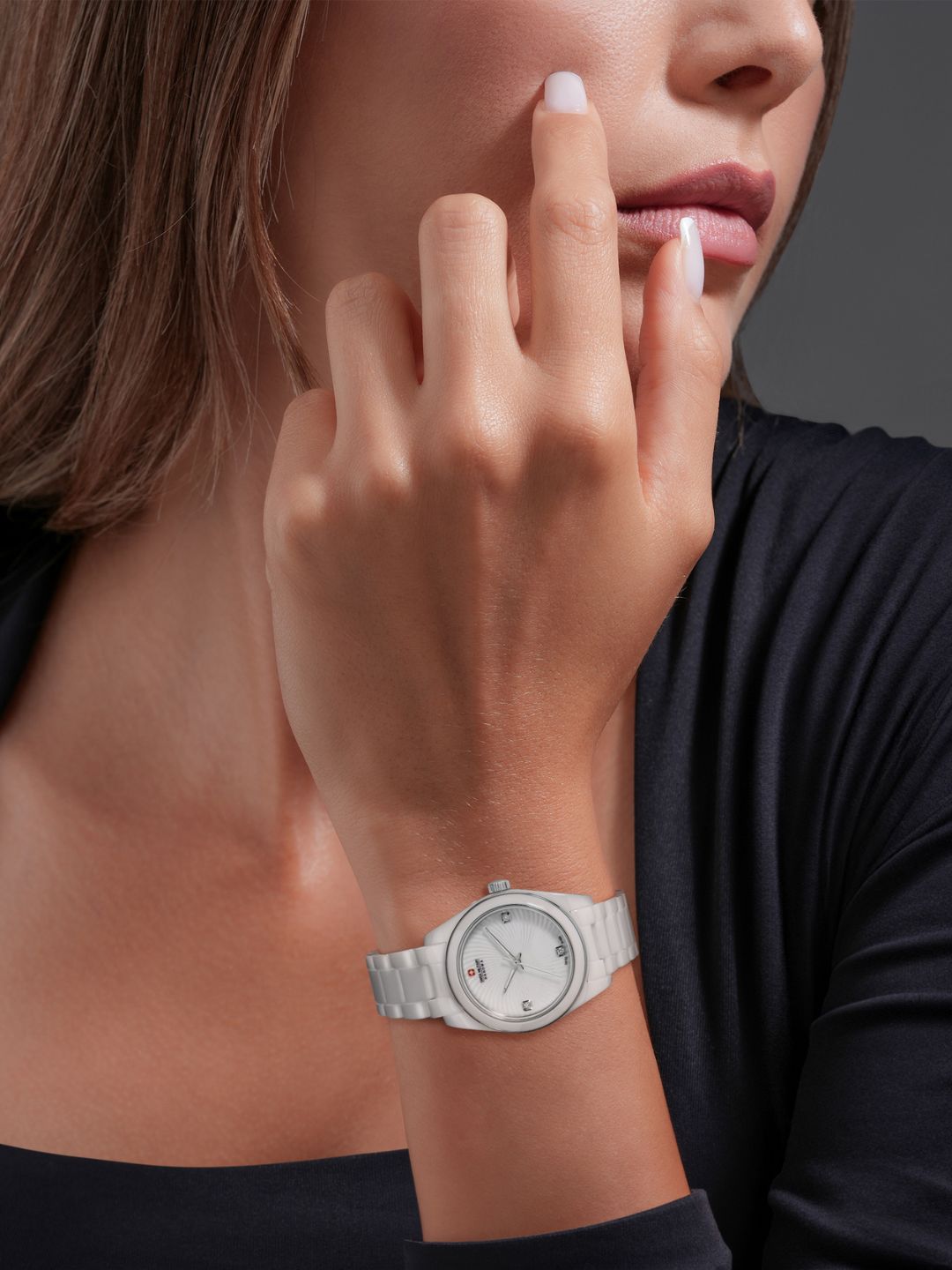 Swiss Military Hanowa SMWLG0005101 White Mother of Pearl Dial White Ceramic WoMen's Watch
