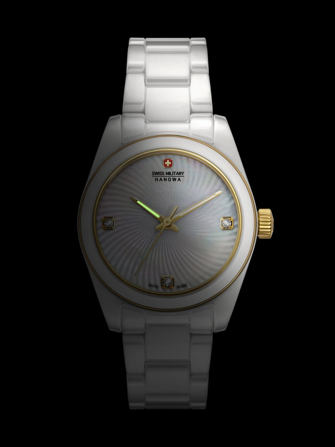 Swiss Military Hanowa SMWLG0005102 White Mother of Pearl Dial Ceramic WoMen's Watch