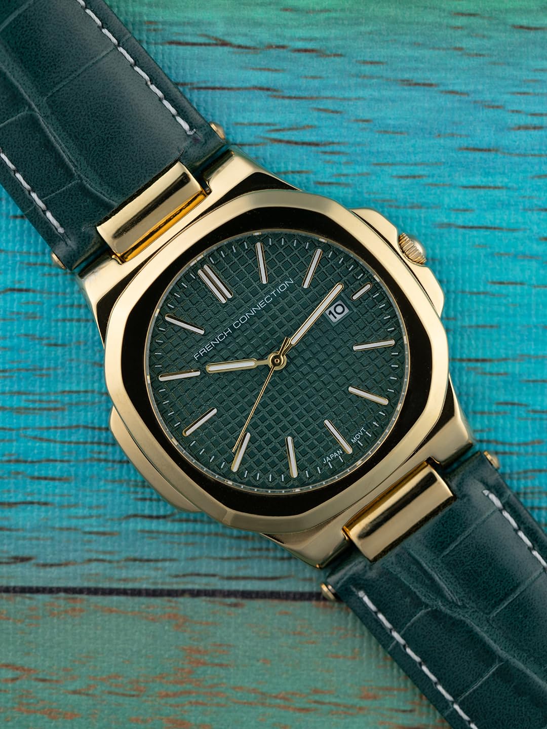 French Connection Iconic Hexagonal Green Dial Men's Analogue Watch – FCB2GRL