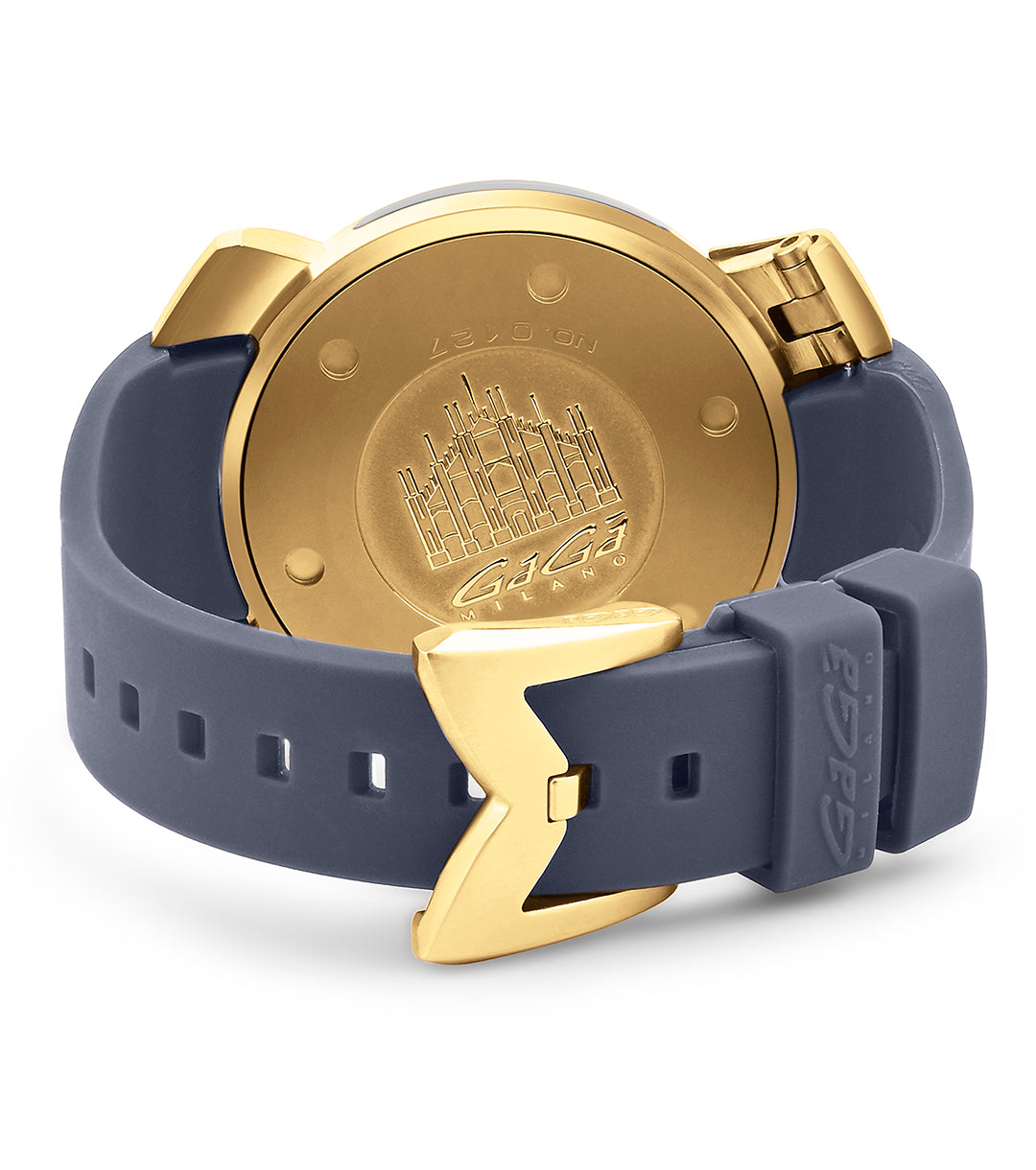 GaGà Milano Chronograph Watch Grey Dial Gold Index - 8014CR01YUSYGY0 watch for Unisex