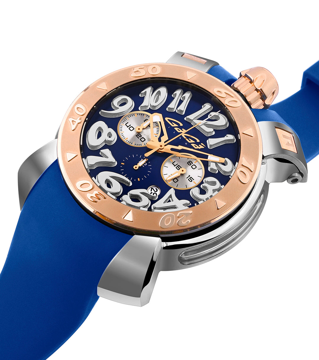 GaGà Milano Chronograph Watch Blue Dial White Index - 8015CR01SRSYBL0 watch for Unisex