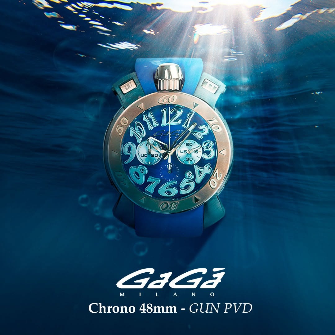 GaGà Milano Chronograph Watch Blue Dial White Index watch for Unisex Analog Watch - For Men & Women 8015CR01SRSYBL0
