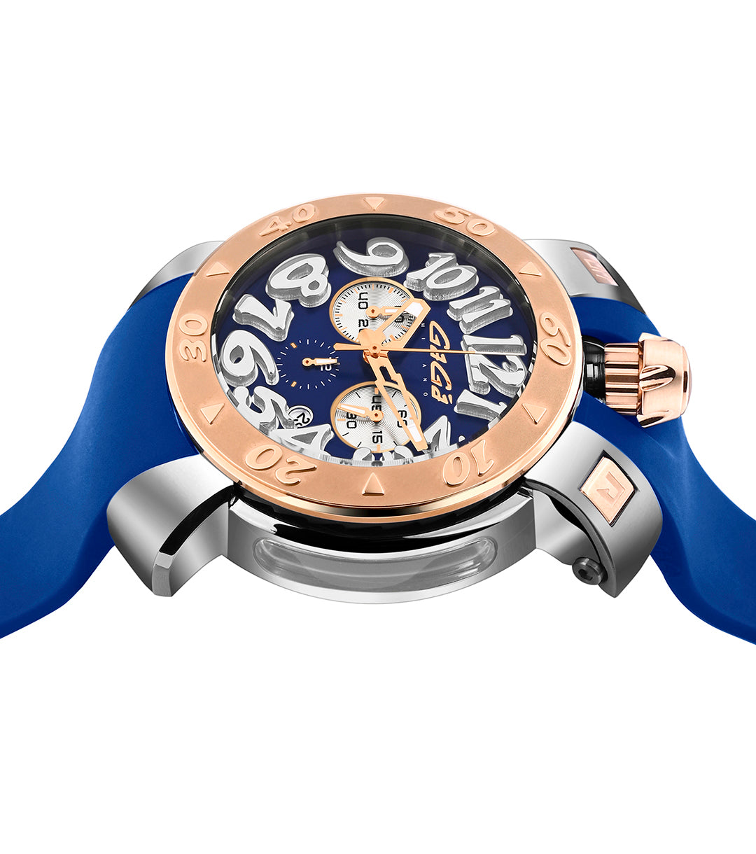 GaGà Milano Chronograph Watch Blue Dial White Index - 8015CR01SRSYBL0 watch for Unisex