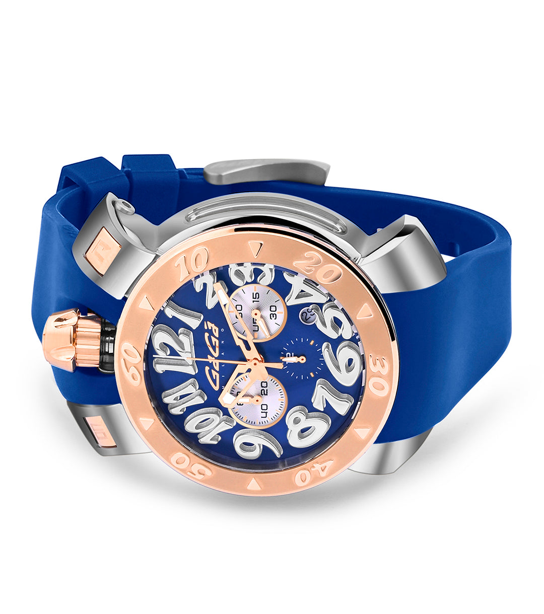 GaGà Milano Chronograph Watch Blue Dial White Index - 8015CR01SRSYBL0 watch for Unisex