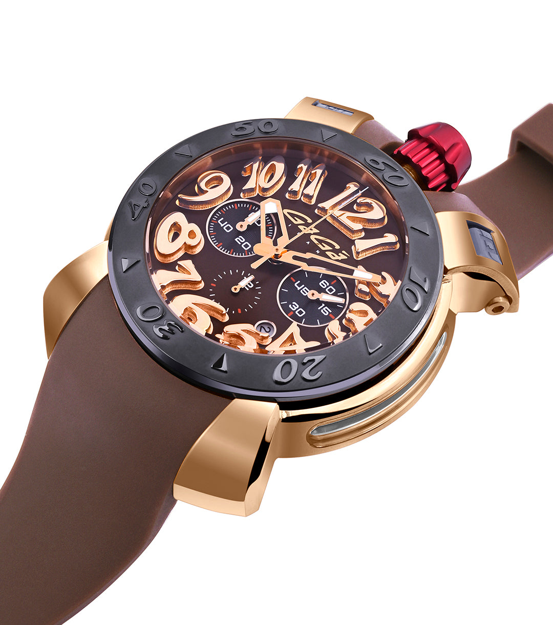 GaGà Milano Chronograph Watch Sunray Dial Rose Gold Index - 8017CR01KRSYBN0 watch for Unisex