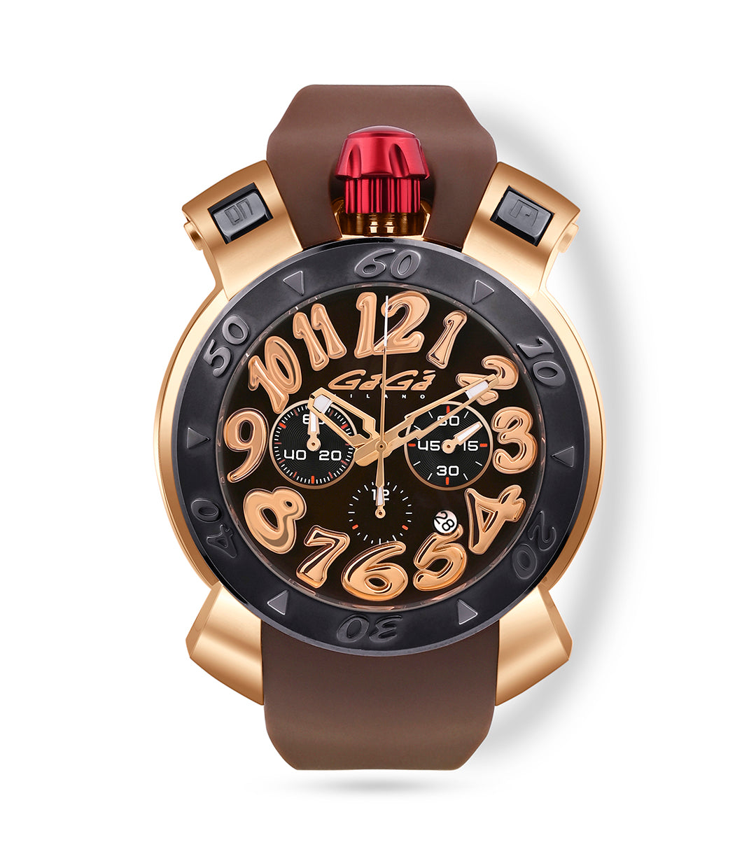 GaGà Milano Chronograph Watch Sunray Dial Rose Gold Index - 8017CR01KRSYBN0 watch for Unisex
