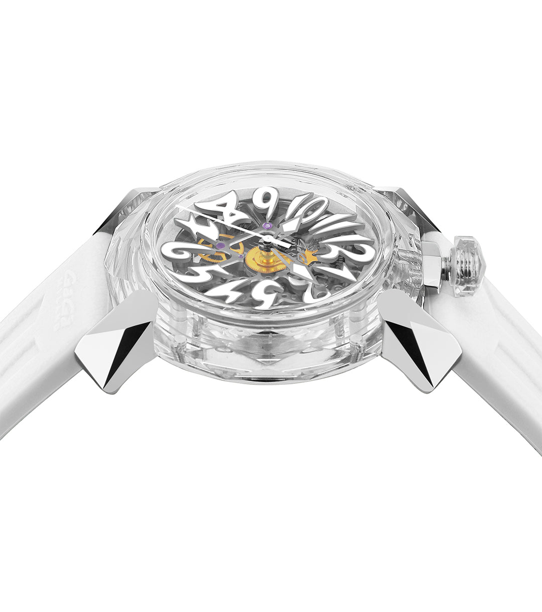 GaGà Milano Automatic Watch White Dial Crystal 46mm Skeleton watch for Unisex Analog Watch - For Men & Women 8060CY01SGSYWH0
