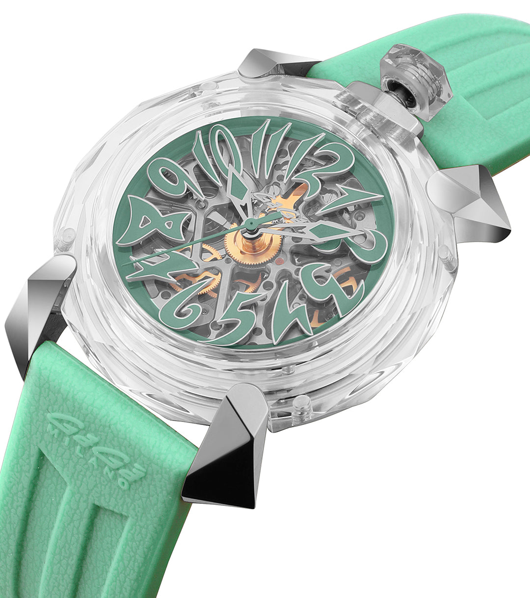 GaGà Milano Automatic Watch White Dial Crystal 46mm Skeleton -8060CY02SGSYTF0 watch for Unisex