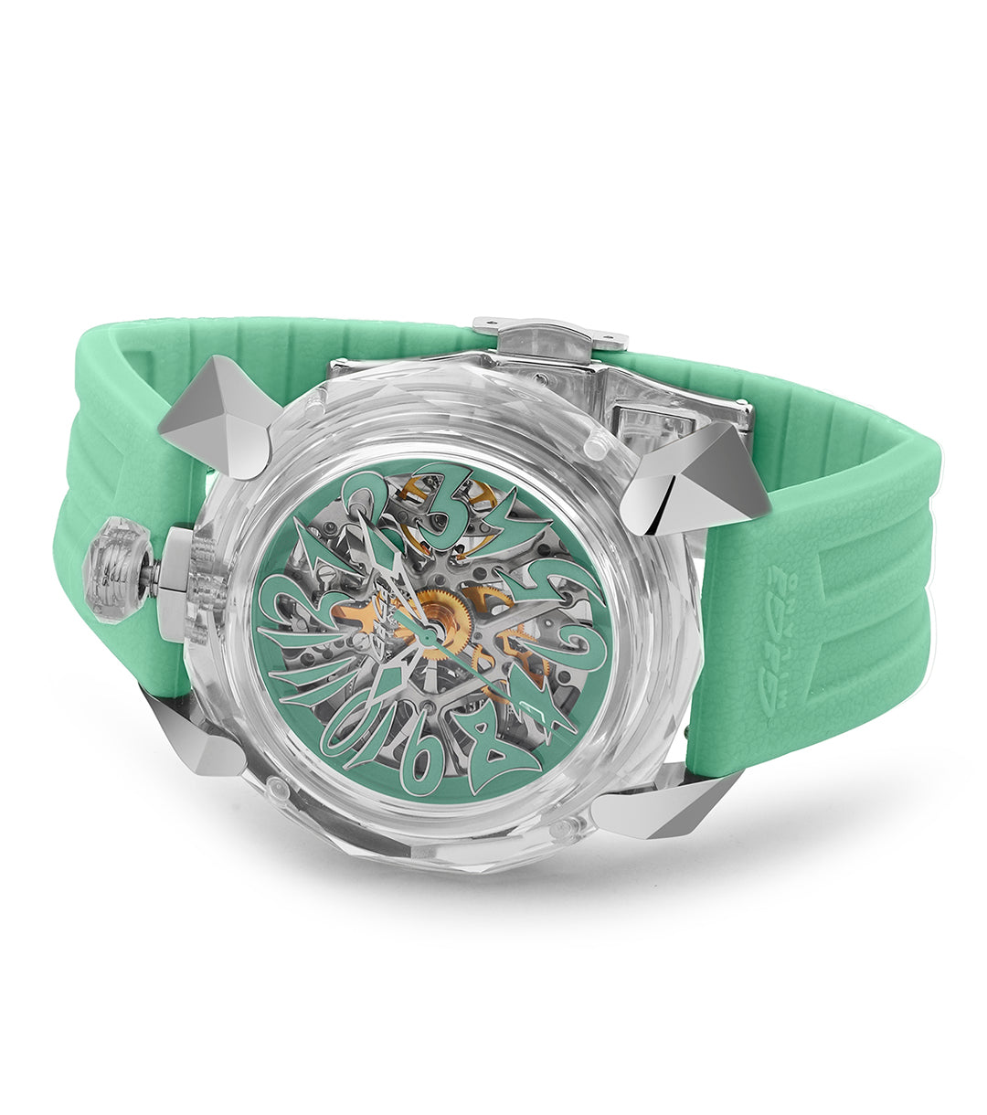 GaGà Milano Automatic Watch Tiffany Blue Dial Crystal 46mm Skeleton -8060CY02SGSYTF0 watch for Unisex