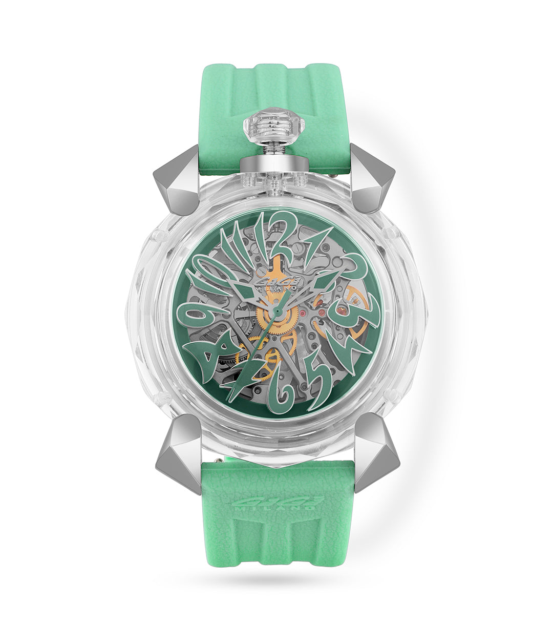 GaGà Milano Automatic Watch White Dial Crystal 46mm Skeleton -8060CY02SGSYTF0 watch for Unisex