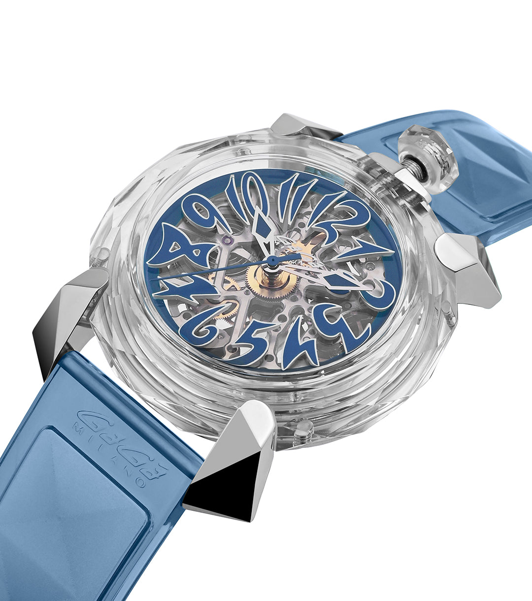 GaGà Milano Automatic Watch Blue Dial Crystal 46mm Skeleton -8060CY03SGSRBL0 watch for Unisex