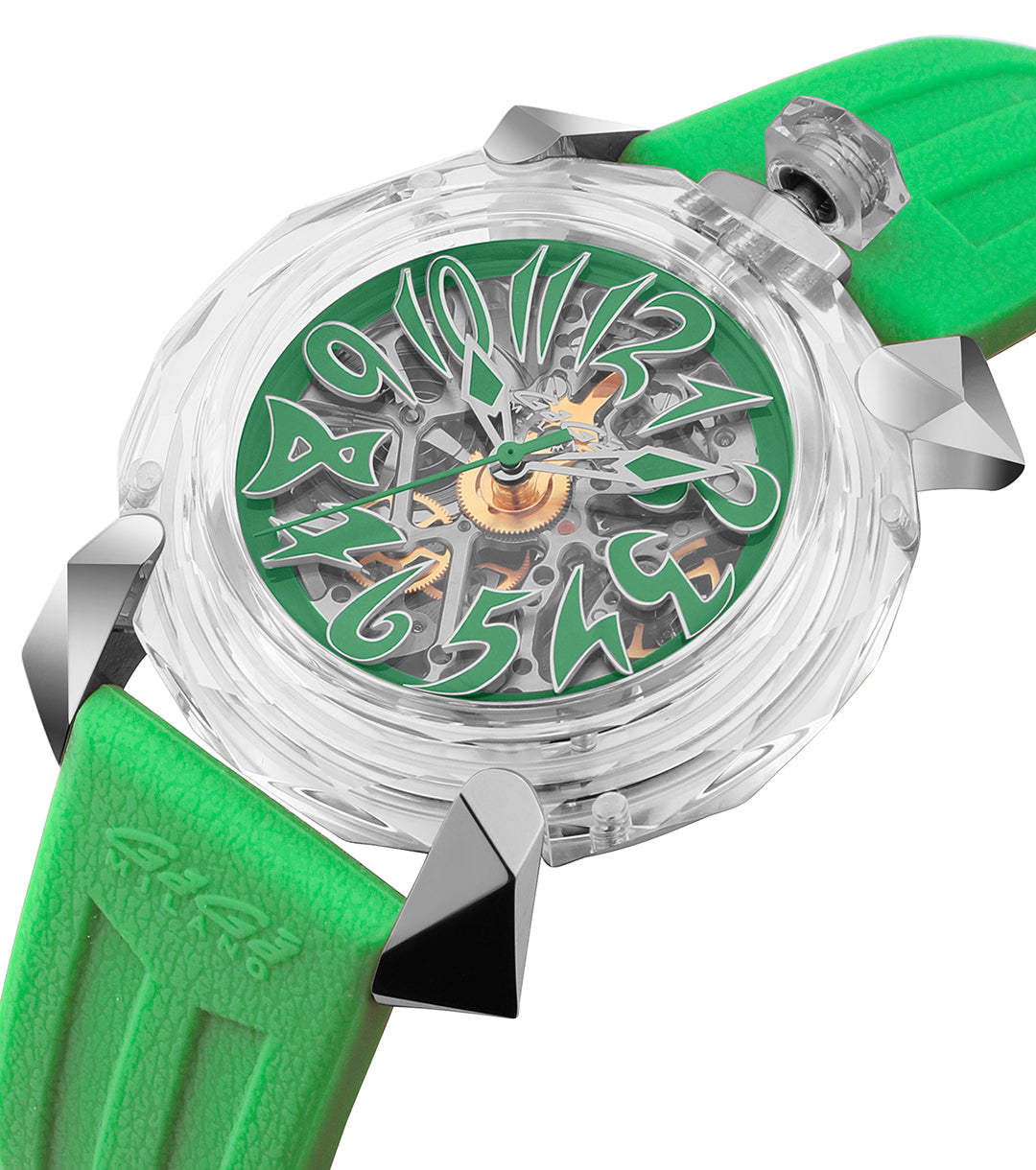 GaGà Milano Automatic Watch Green Dial Crystal 45mm Skeleton -8060CY04SGSYGR0 watch for Unisex