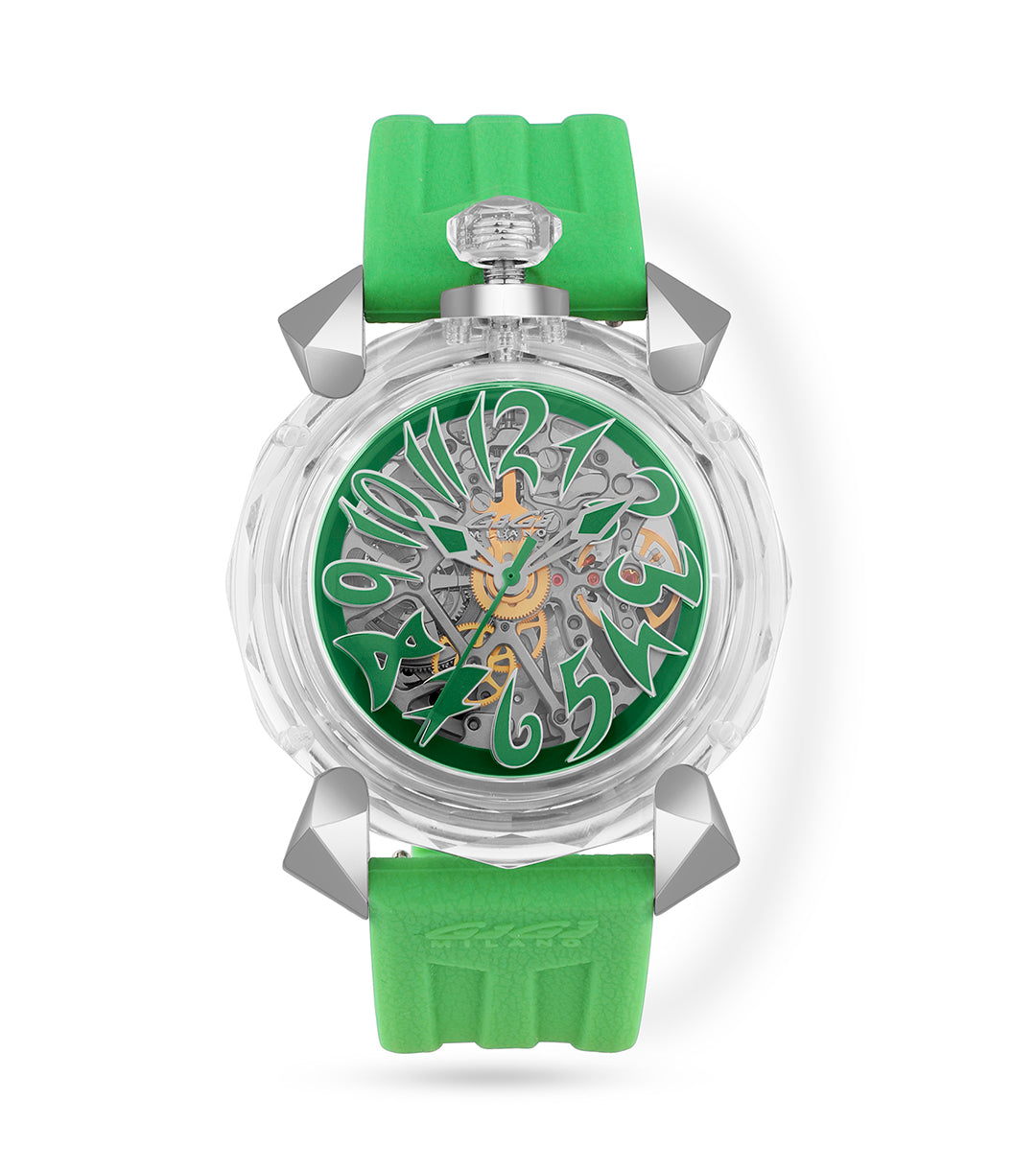 GaGà Milano Automatic Watch Green Dial Crystal 45mm Skeleton -8060CY04SGSYGR0 watch for Unisex