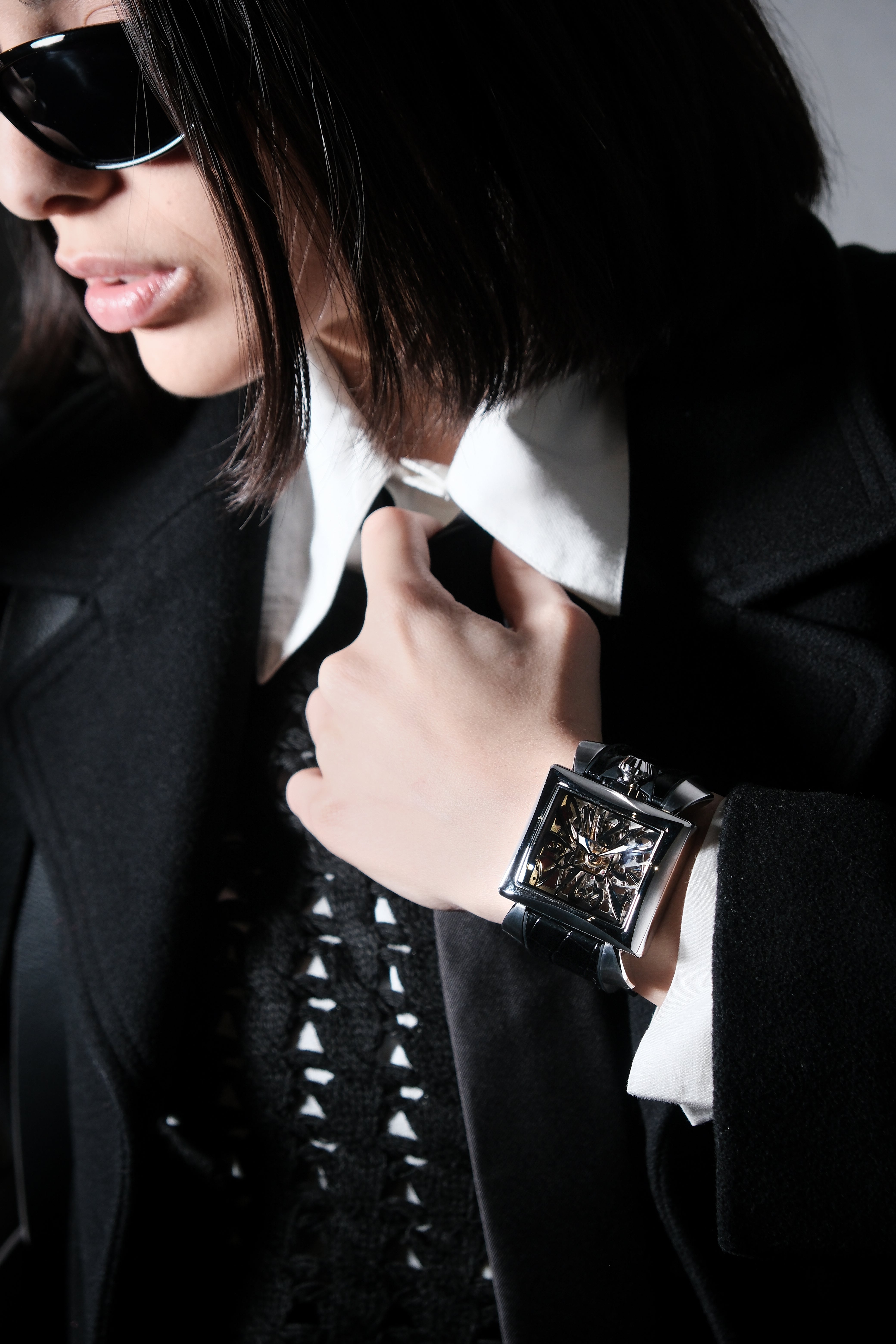 GaGà Milano 44mm Napoleone Skeleton Rectangular Dial Manual Winding Mechanical Distinctive Design watch for men - 9000NS02S0YLBK0