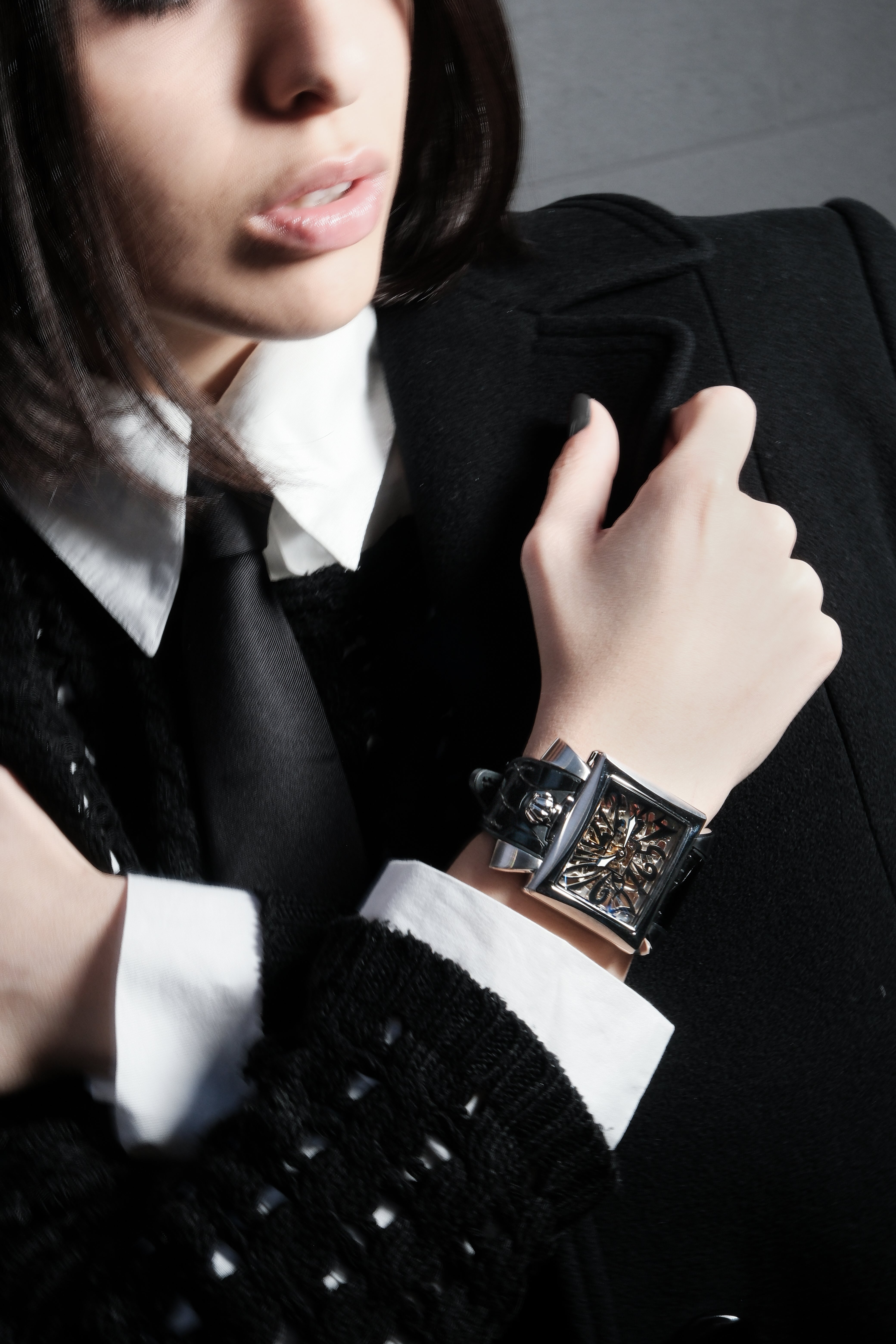 GaGà Milano 44mm Napoleone Skeleton Rectangular Dial Manual Winding Mechanical Distinctive Design watch for men - 9000NS02S0YLBK0