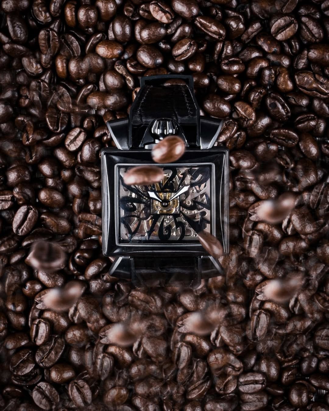 GaGà Milano Skeleton Rectangular Dial Distinctive Design Watch for men - 9002NS01K0YLBK0