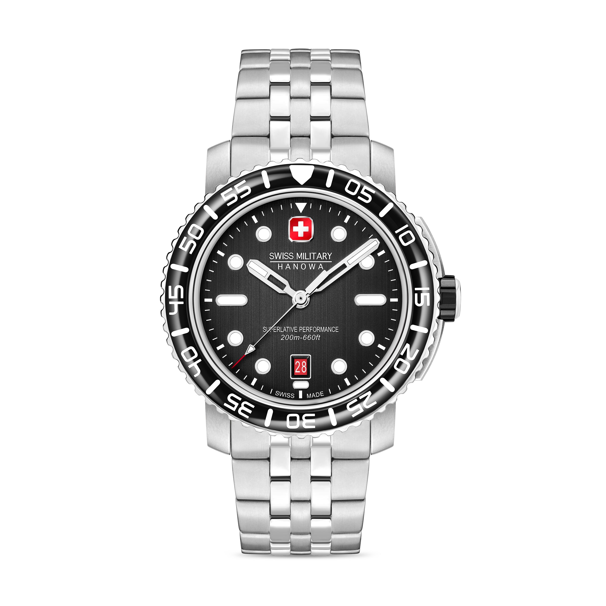 SWISS MILITARY HANOWA BLACK MARLIN BLACK ROUND DIAL ANALOG WATCH FOR Men's SMWGH0001702