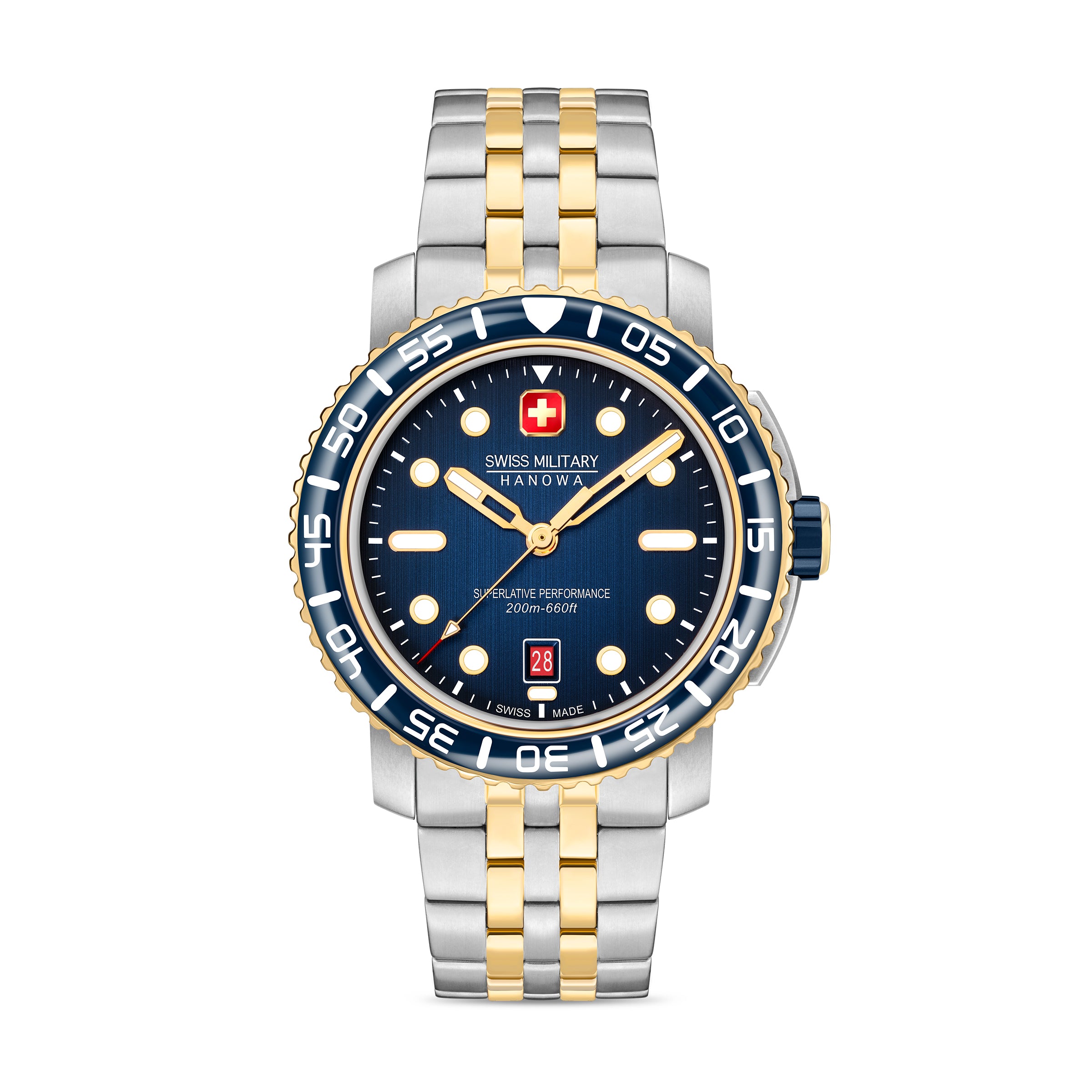 SWISS MILITARY HANOWA BLACK MARLIN BLUE ROUND DIAL ANALOG WATCH FOR Men's SMWGH0001760