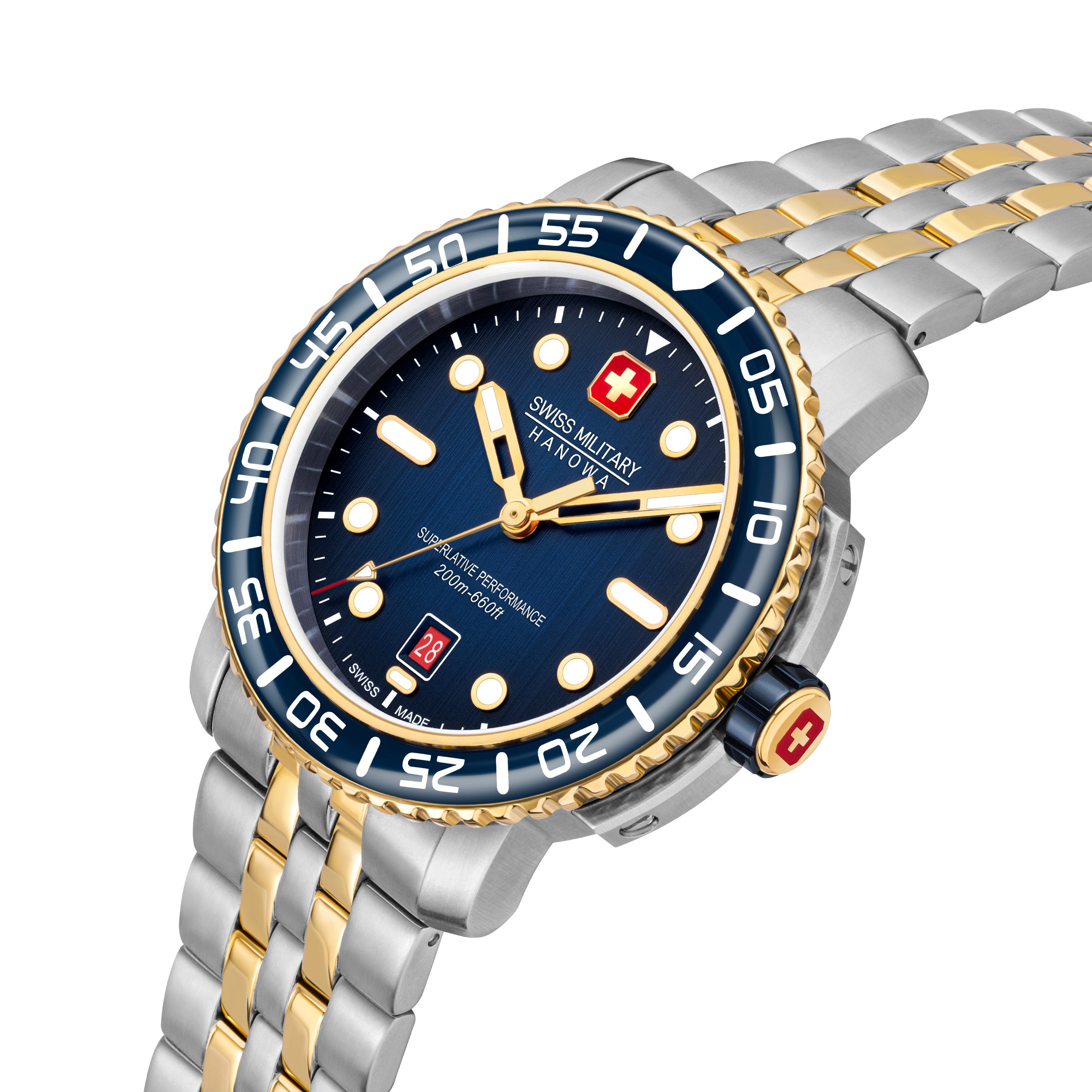 SWISS MILITARY HANOWA BLACK MARLIN BLUE ROUND DIAL ANALOG WATCH FOR Men's SMWGH0001760