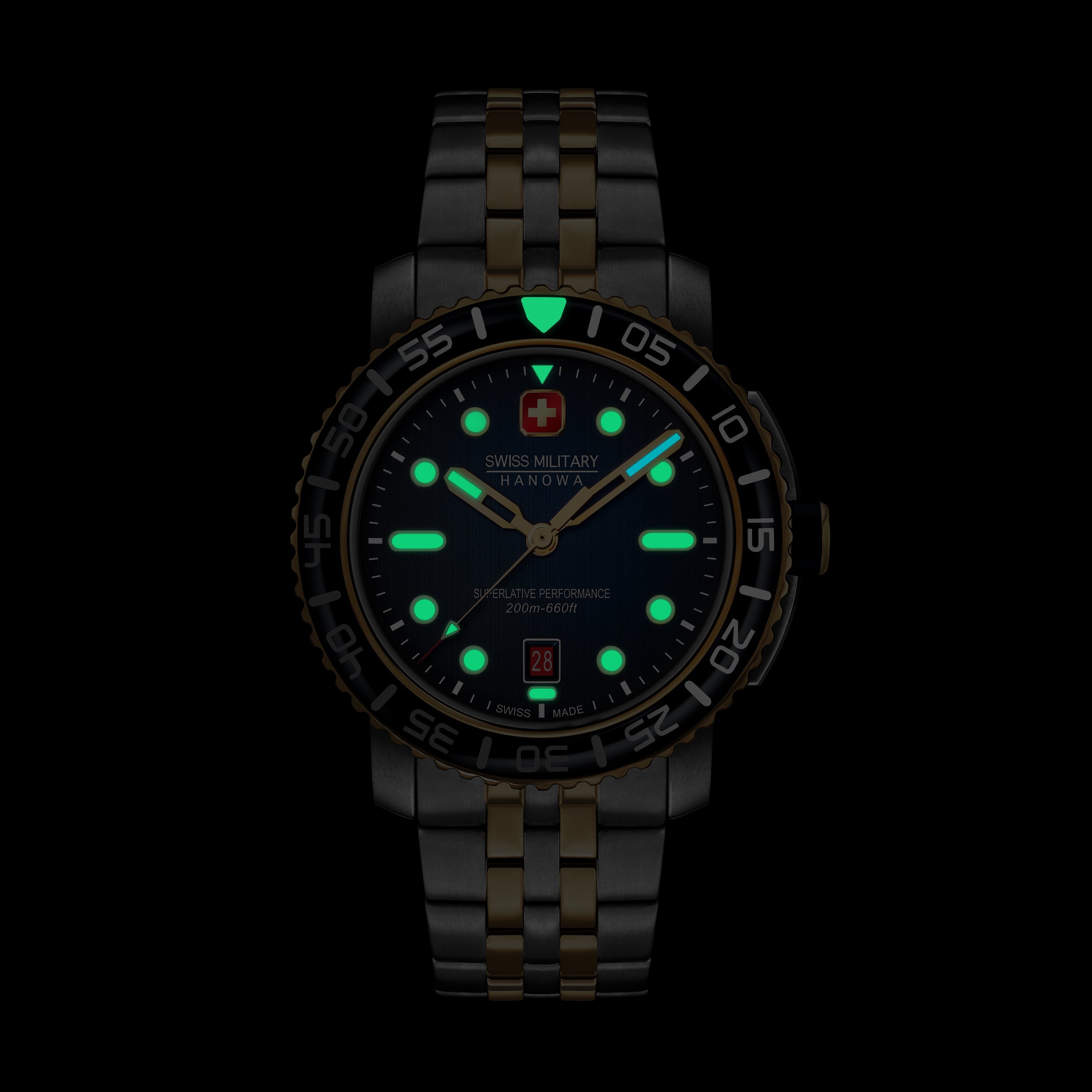 SWISS MILITARY HANOWA BLACK MARLIN BLUE ROUND DIAL ANALOG WATCH FOR Men's SMWGH0001760