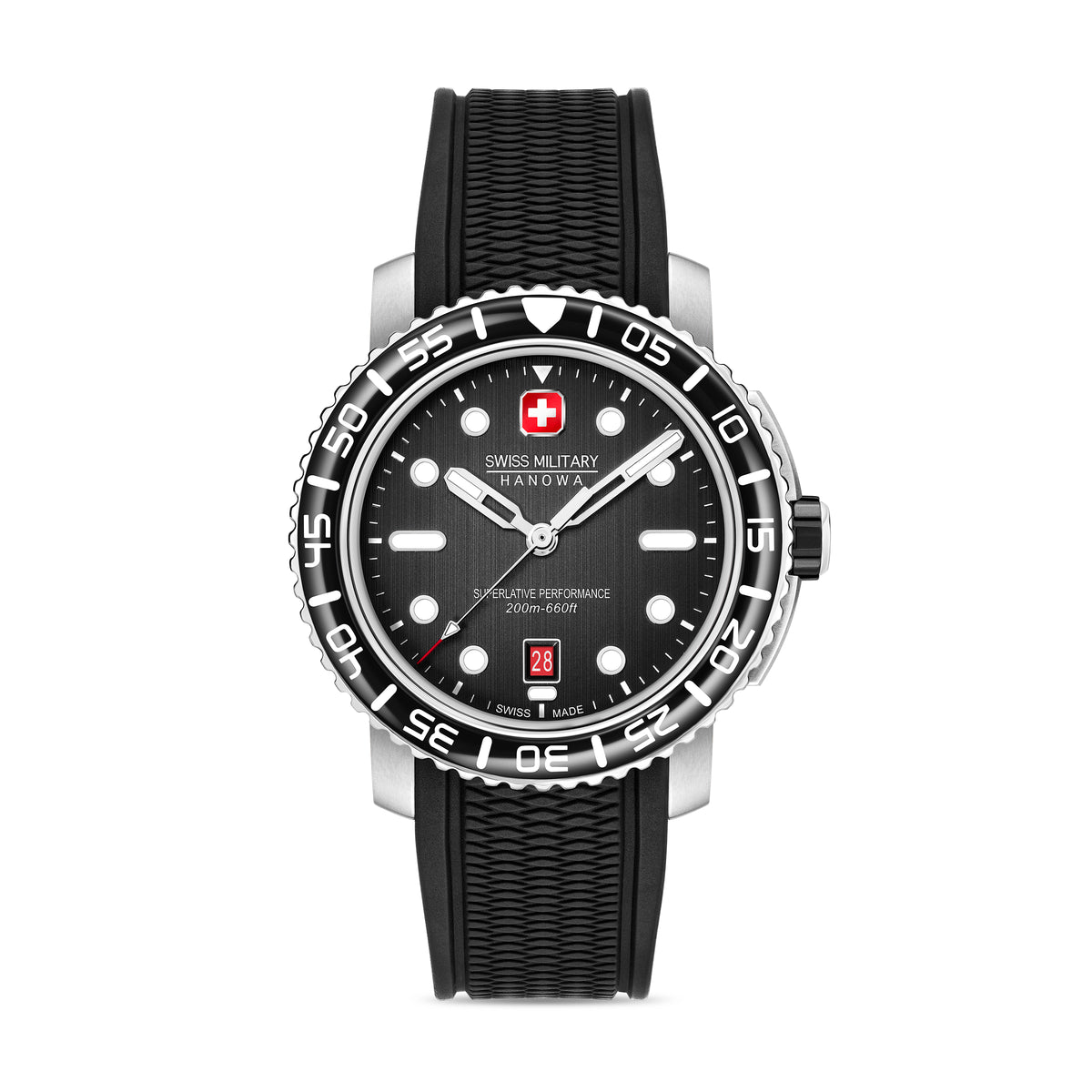 SWISS MILITARY HANOWA BLACK MARLIN BLACK ROUND DIAL ANALOG WATCH FOR Men's SMWGN0001701