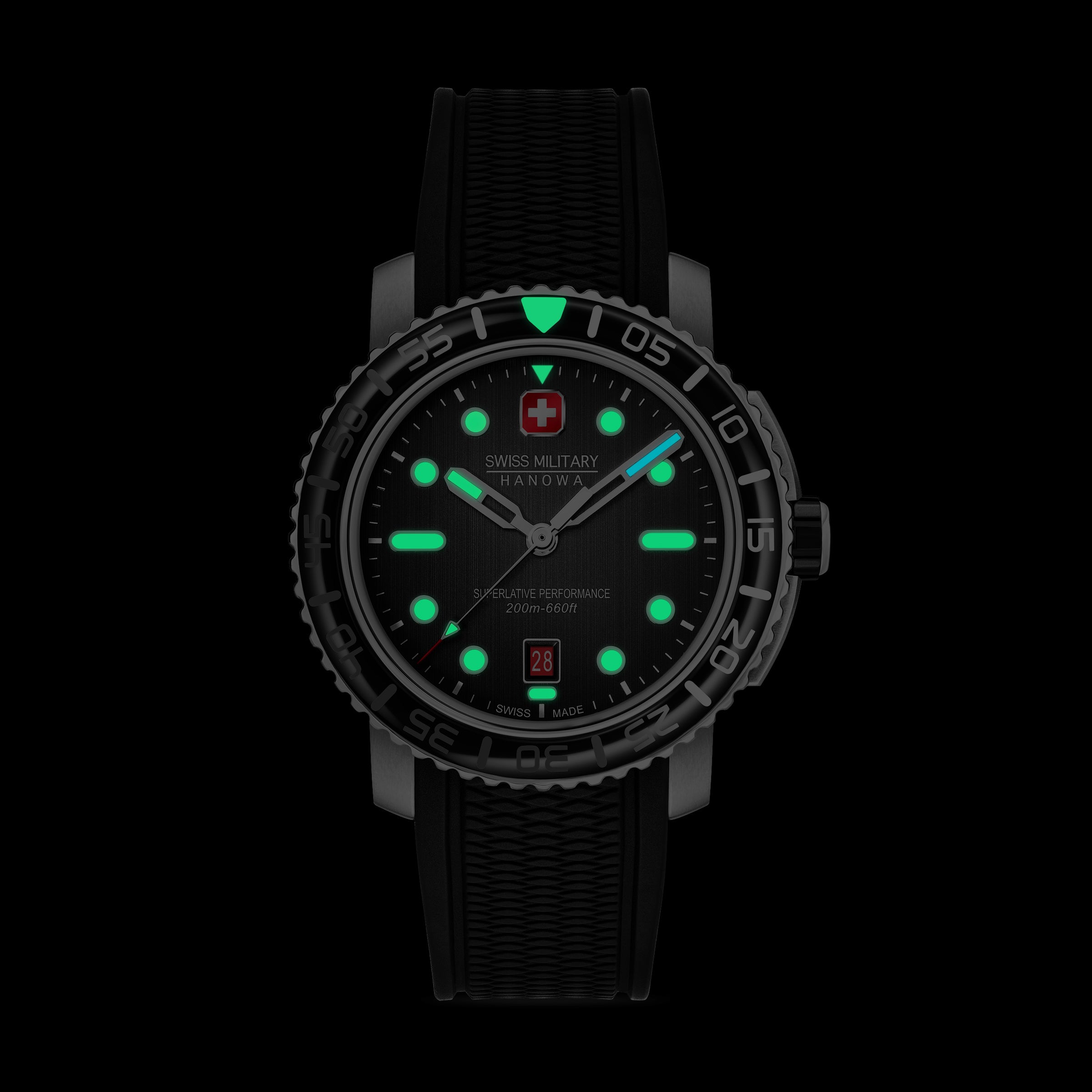 SWISS MILITARY HANOWA BLACK MARLIN BLACK ROUND DIAL ANALOG WATCH FOR Men's SMWGN0001701